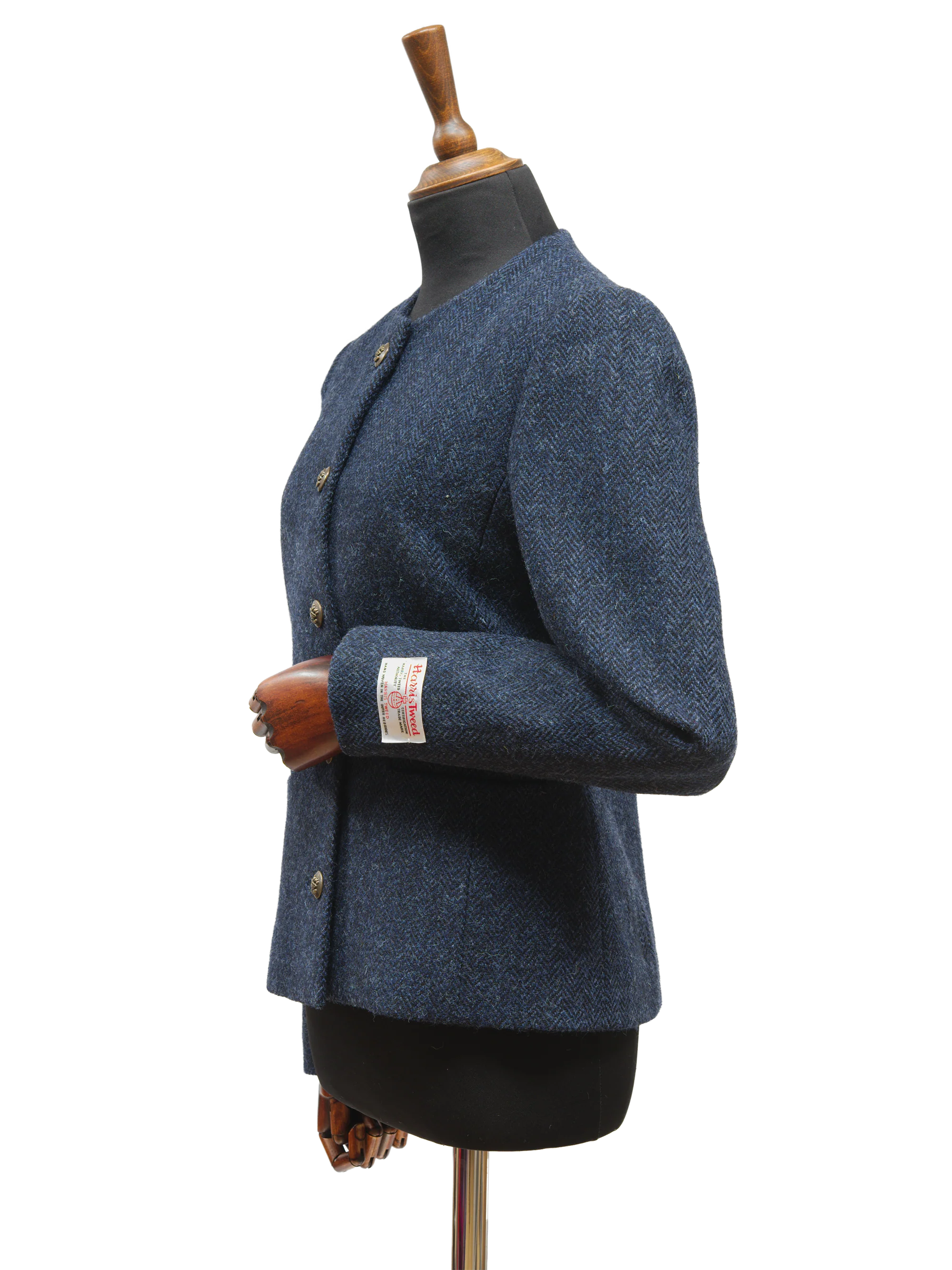 Harris Tweed Grace Jacket - Navy Herringbone - Image 4