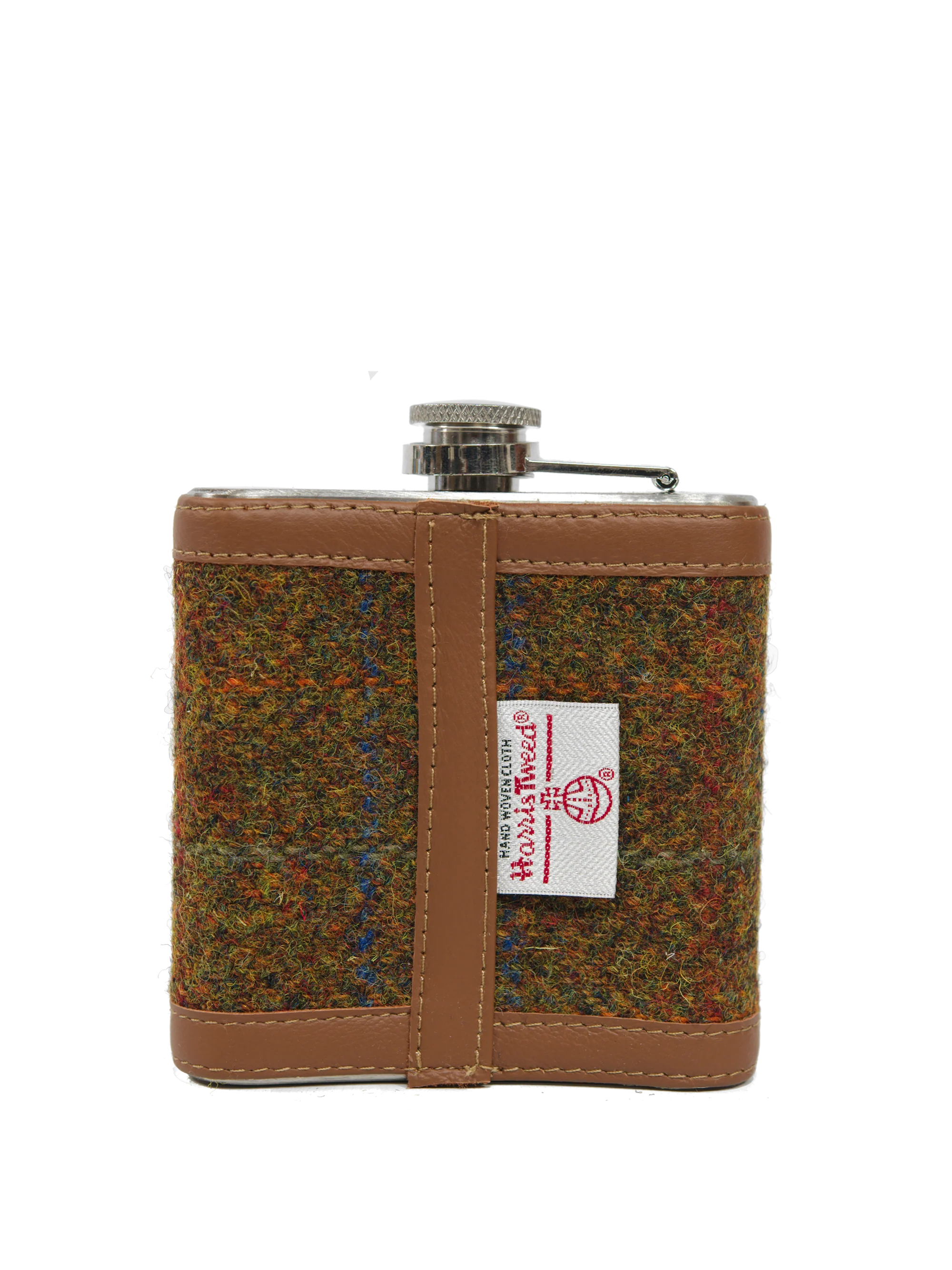 Harris Tweed Hip Flask - A0116 (Tan Leather) - Image 2