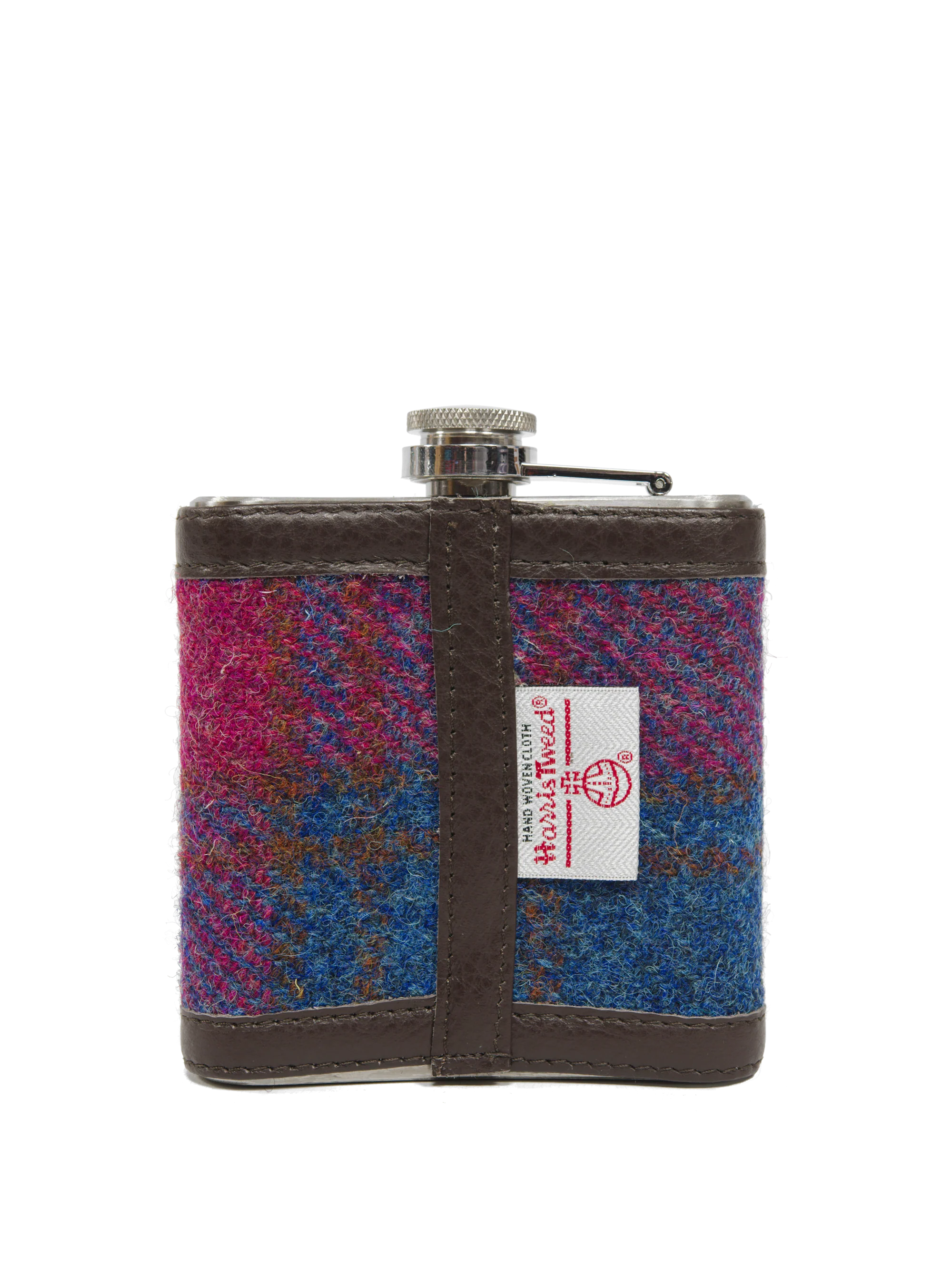 Harris Tweed Hip Flask - A0195 (Brown Leather) - Image 2