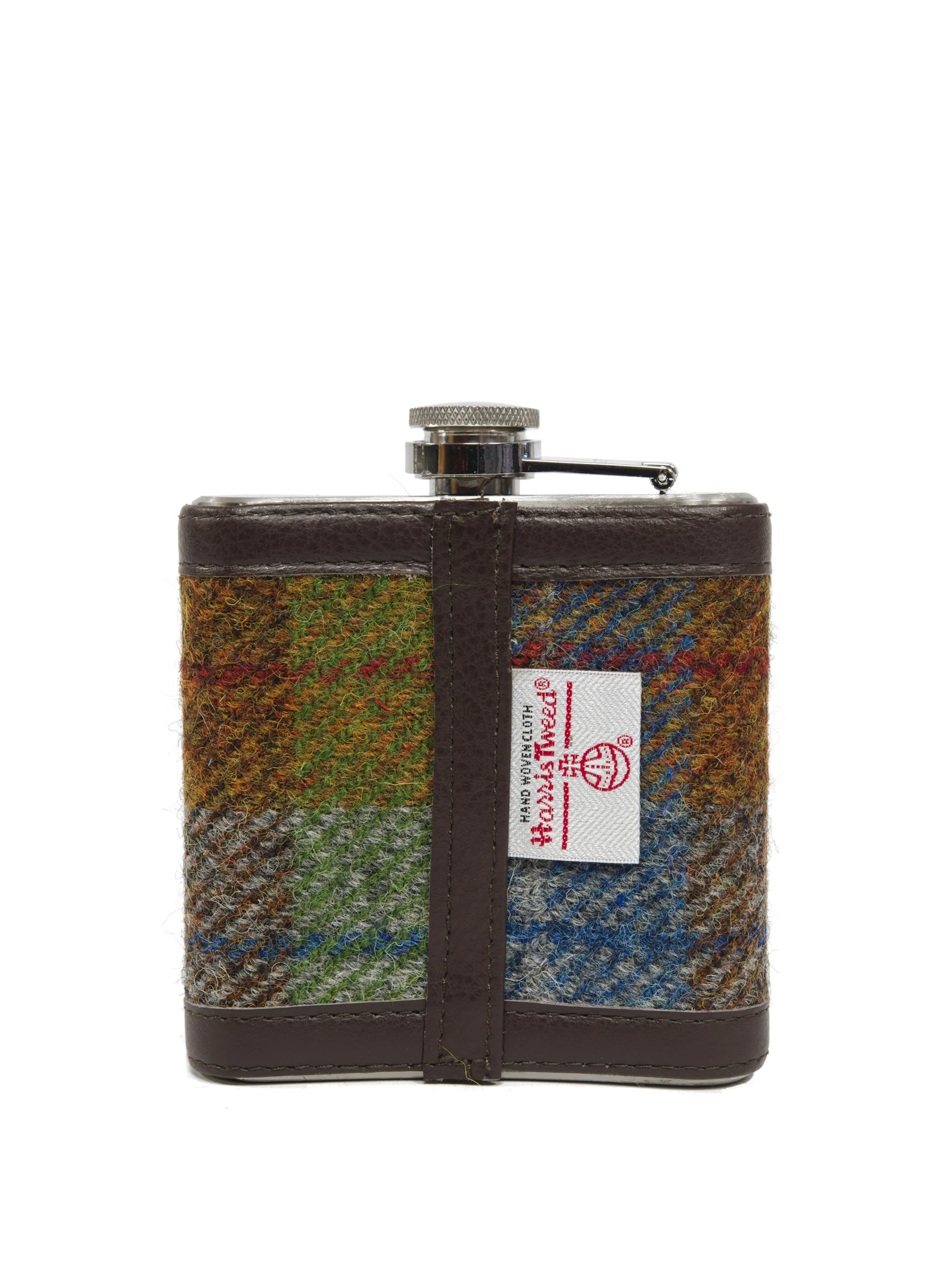 Harris Tweed Hip Flask - A0231 (Brown Leather) - Image 2
