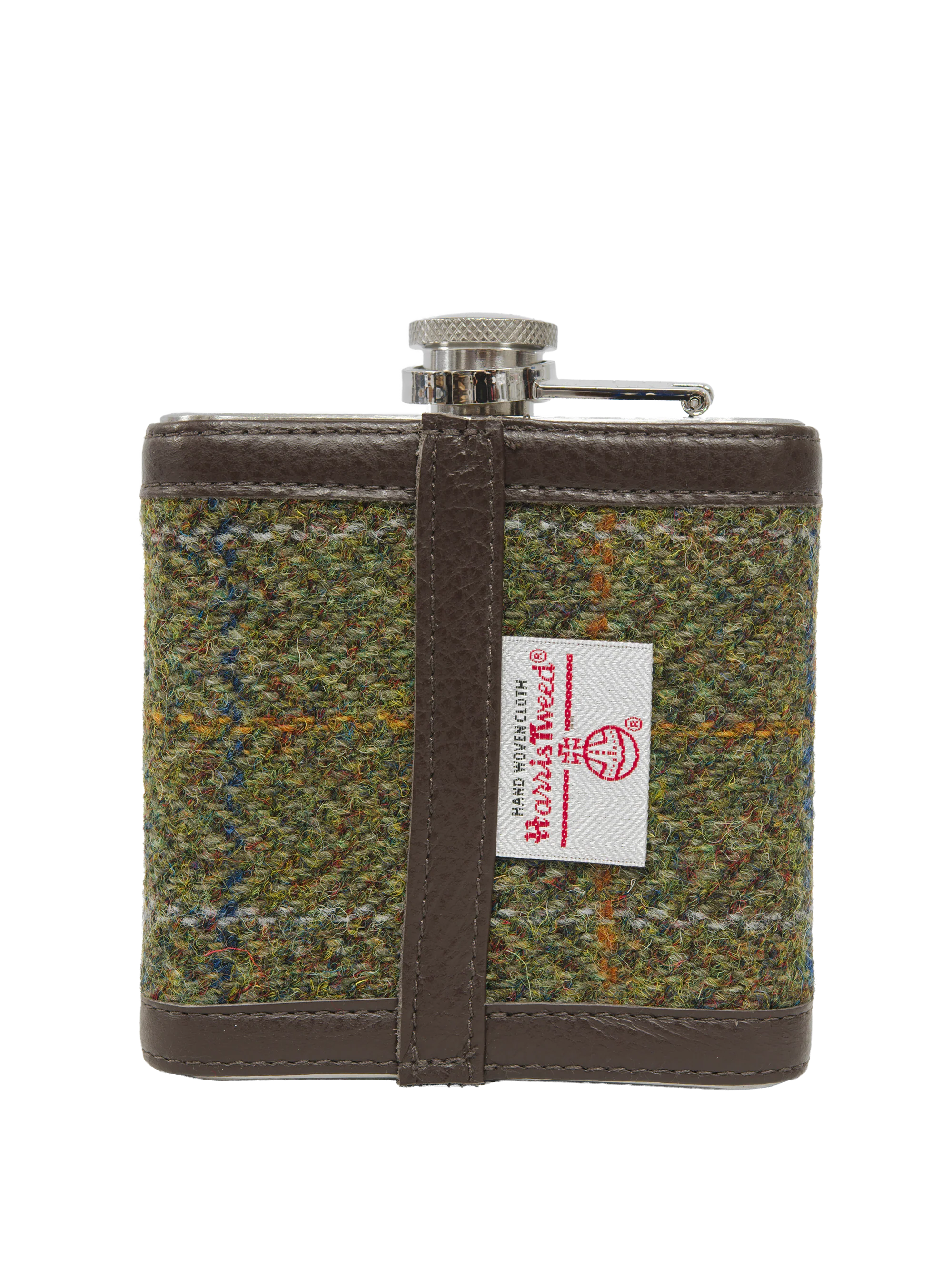 Harris Tweed Hip Flask - HB103 (Brown Leather) - Image 3