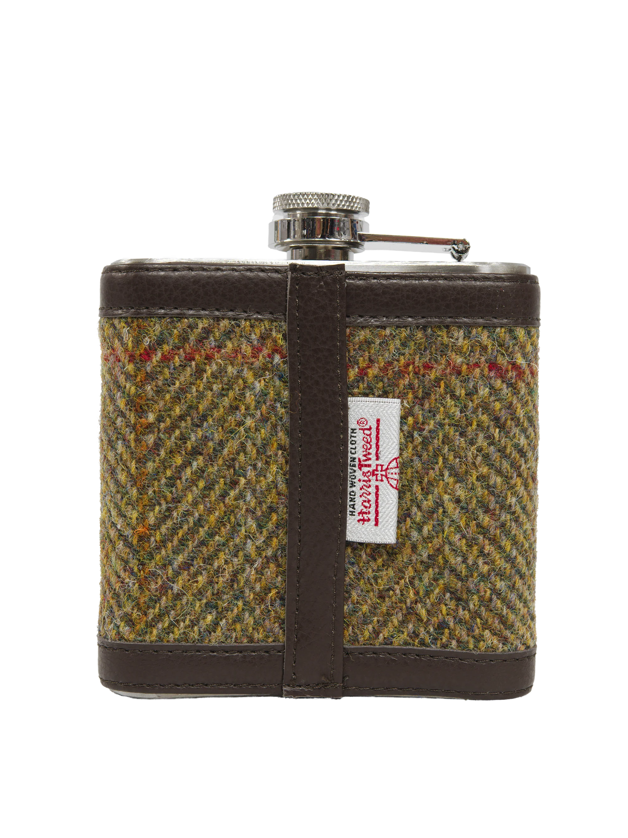 Harris Tweed Hip Flask - HB67 (Brown Leather) - Image 3