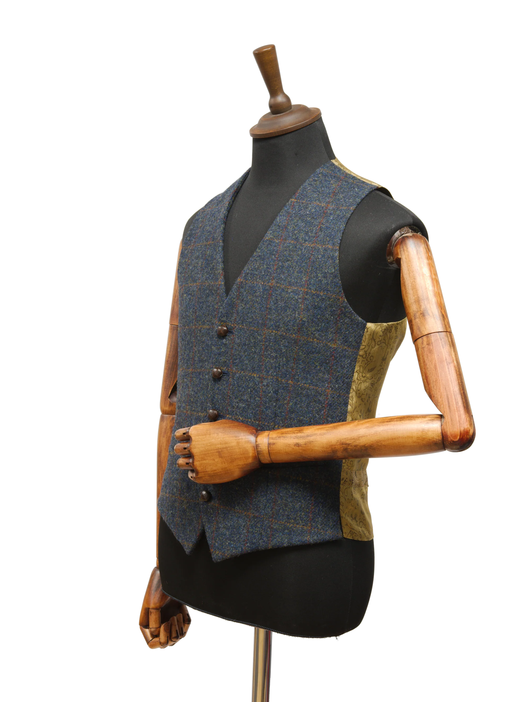 Harris Tweed Iain Waistcoat - Blue Multi - Image 3