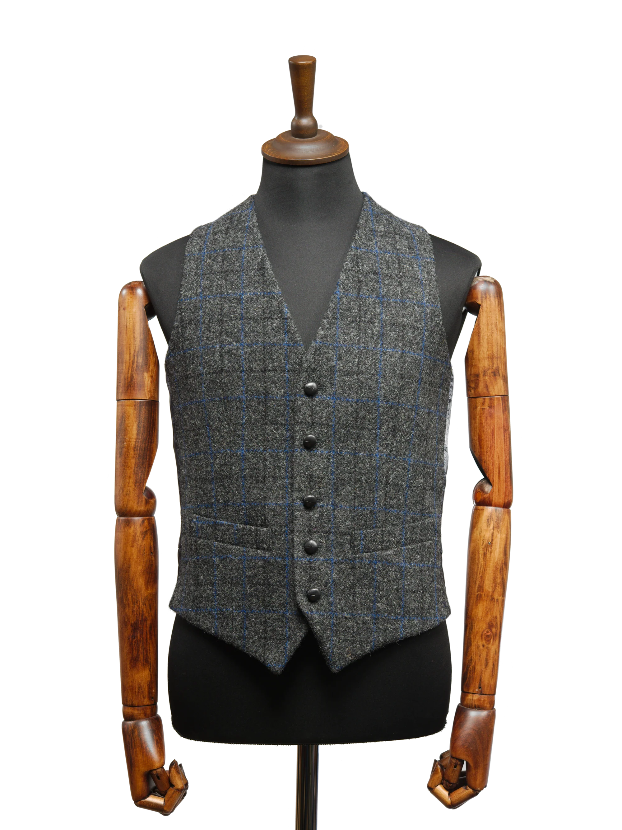 Harris Tweed Iain Waistcoat - Grey Windowpane