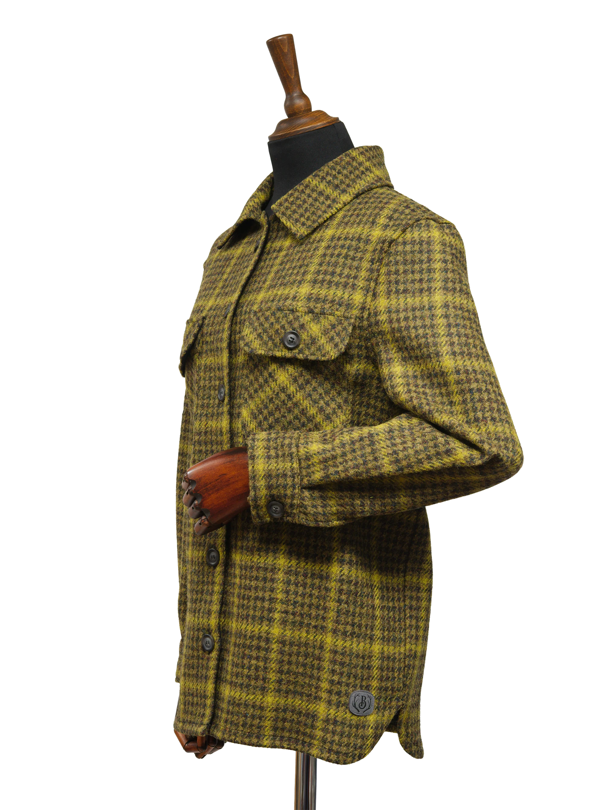 Harris Tweed Jackie Overshirt - Mustard Houndstooth w/OC - Image 2
