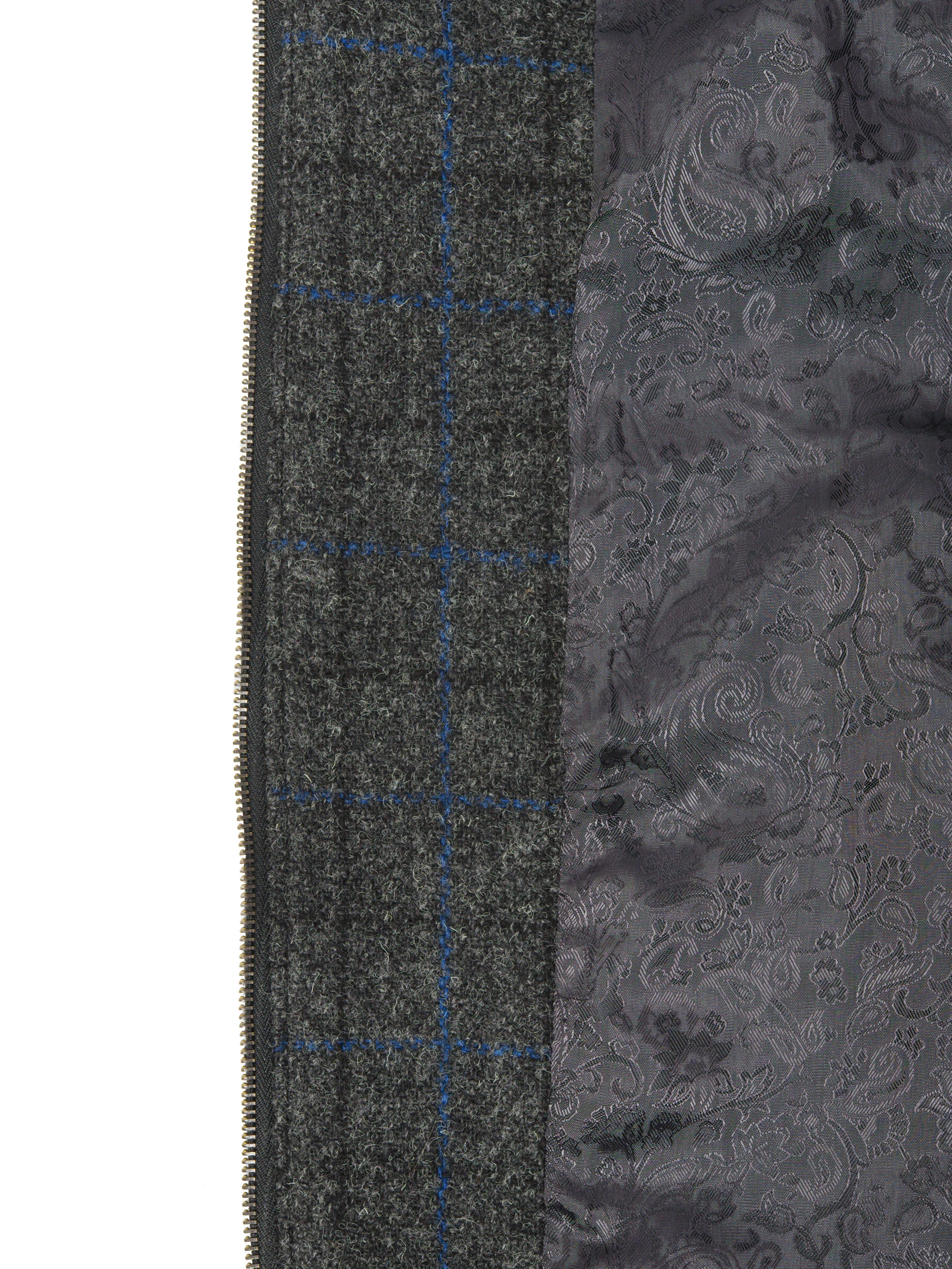 Harris Tweed Joe Baseball Jacket - Grey Windowpane - Image 6