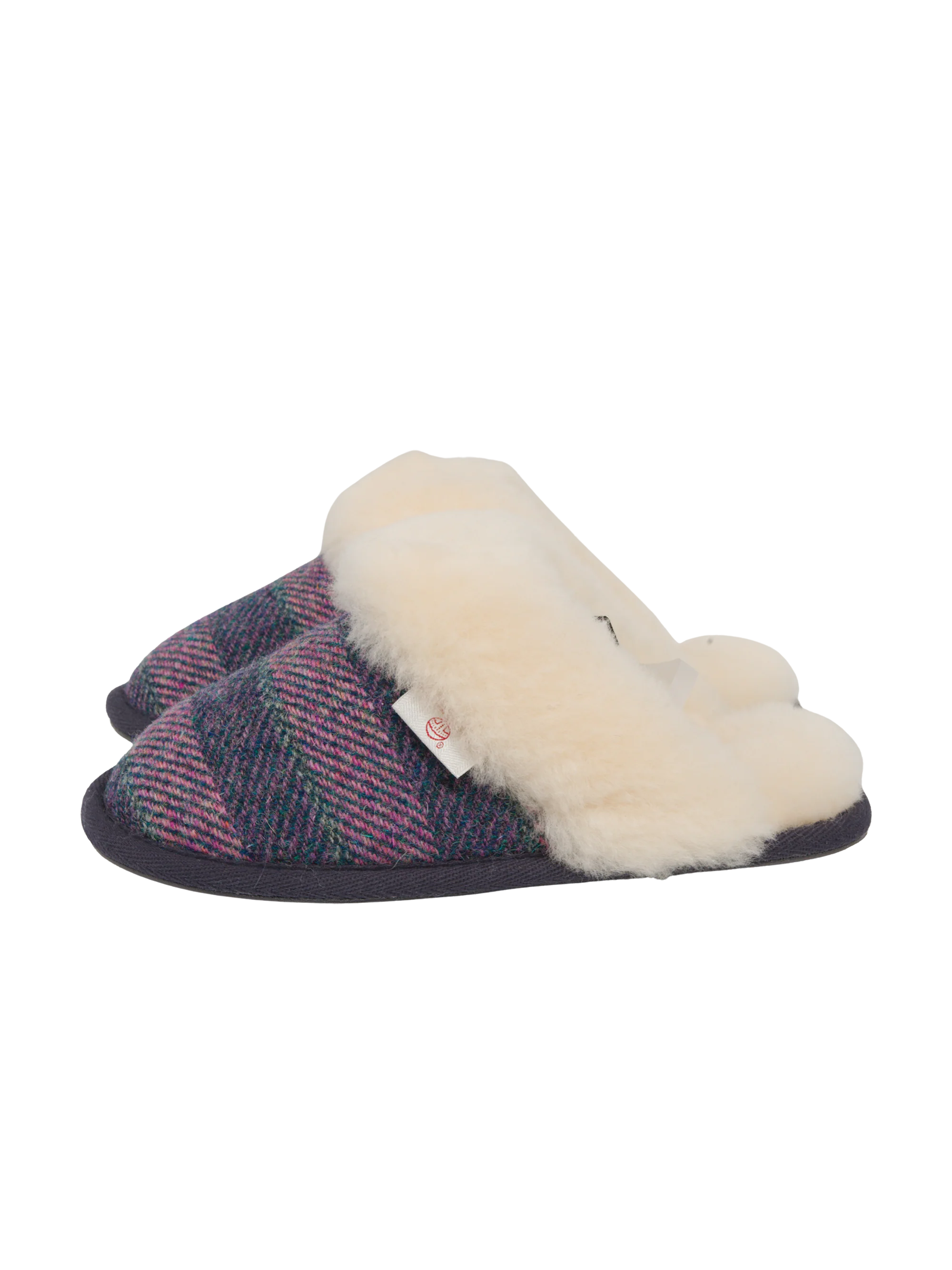 Harris Tweed Kate Slippers - Denim/Pink Stripe - Image 2