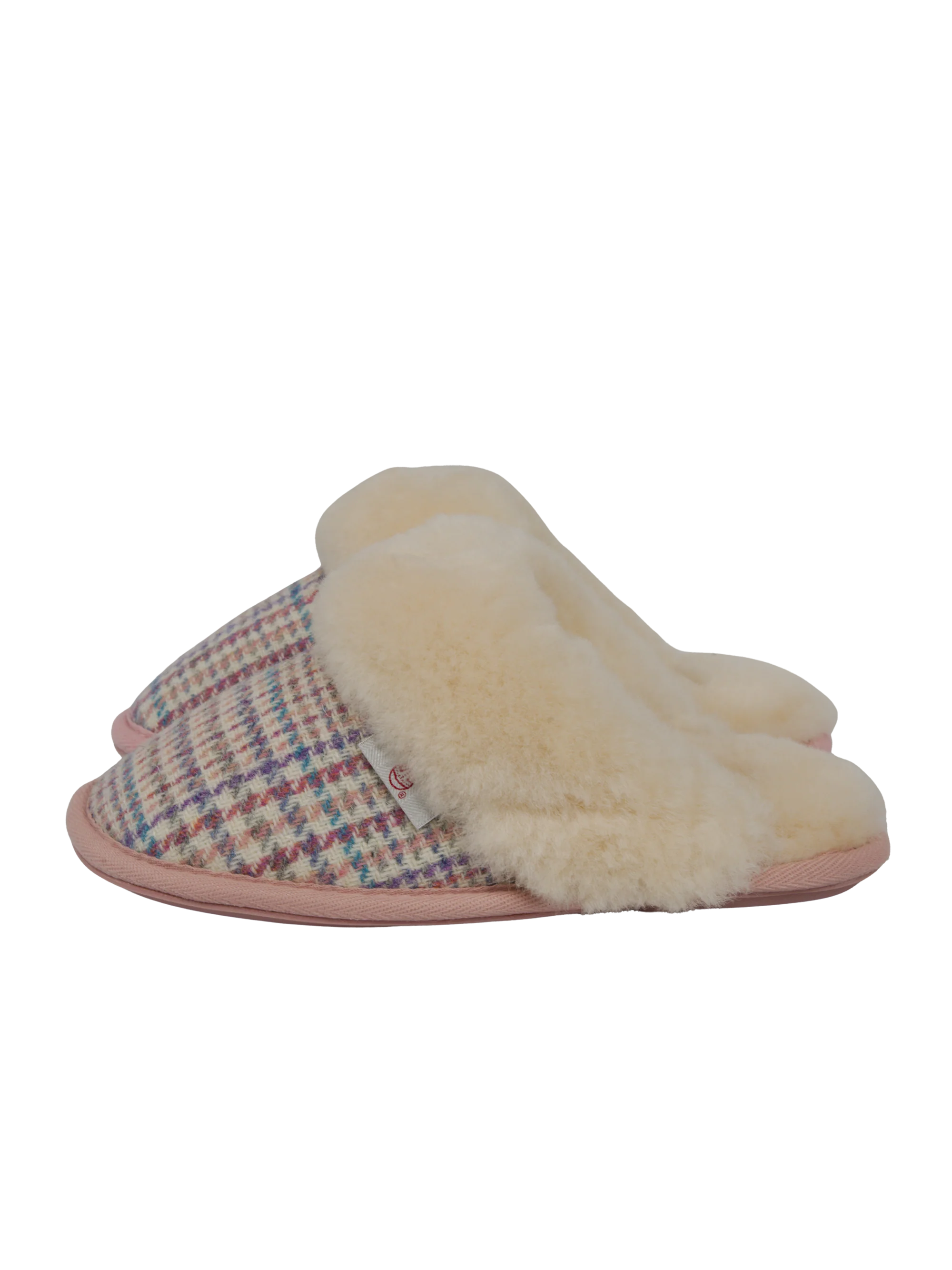 Harris Tweed Kate Slippers - Natural POW Check - Image 2