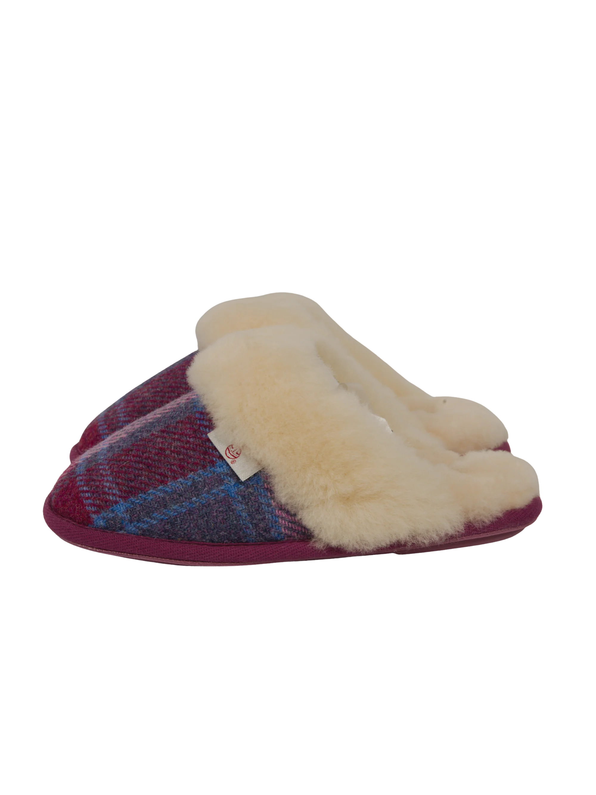 Harris Tweed Kate Slippers - Pink/Damson Check - Image 2