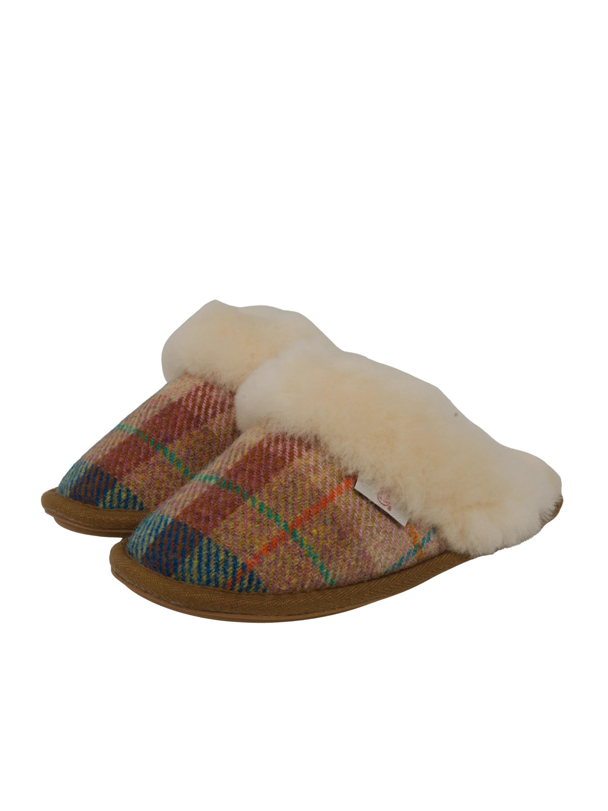 Harris Tweed Kate Slippers - Sand Honey Check