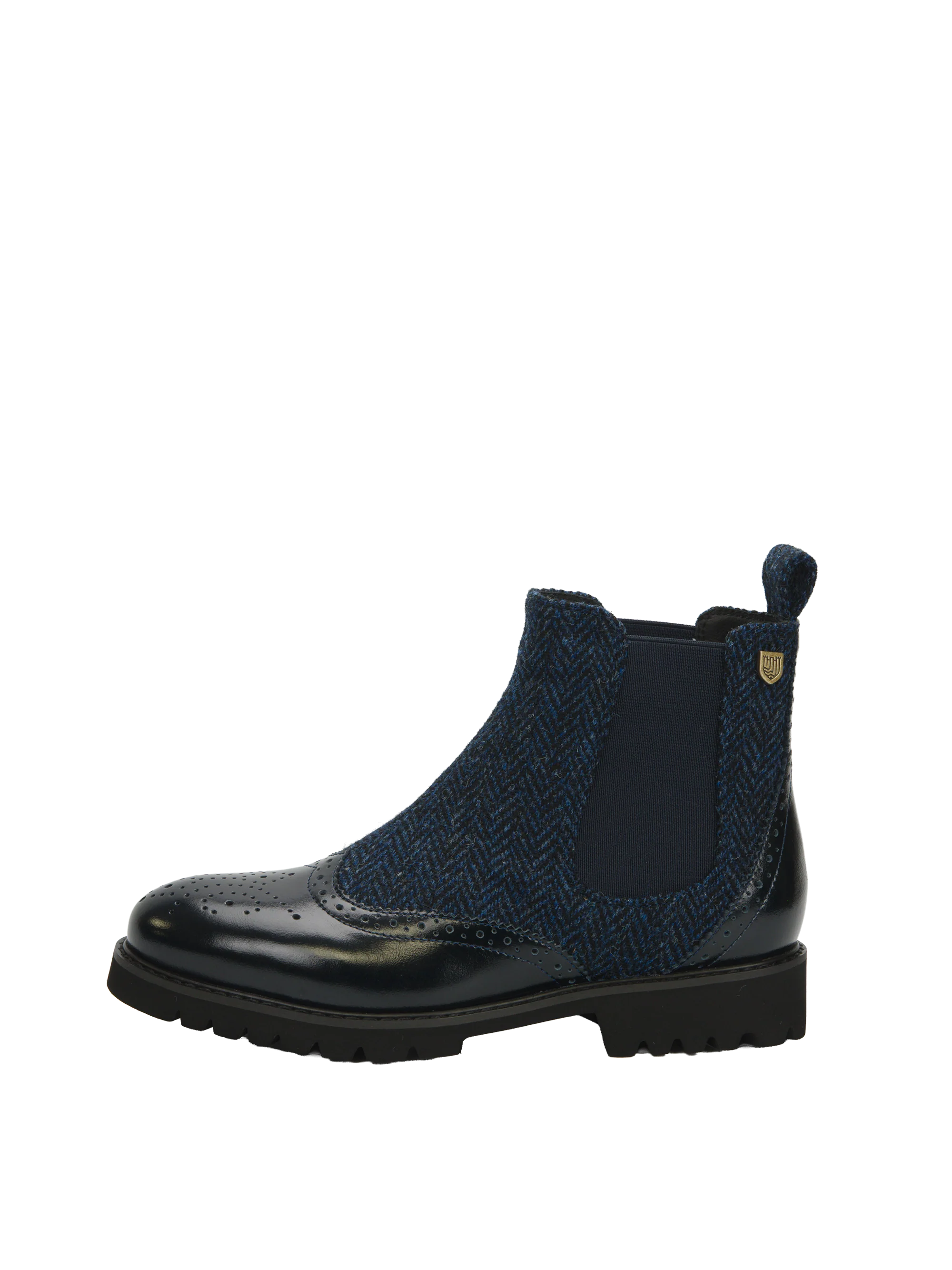 Harris Tweed Kendal Boots - Navy Herringbone - Image 2