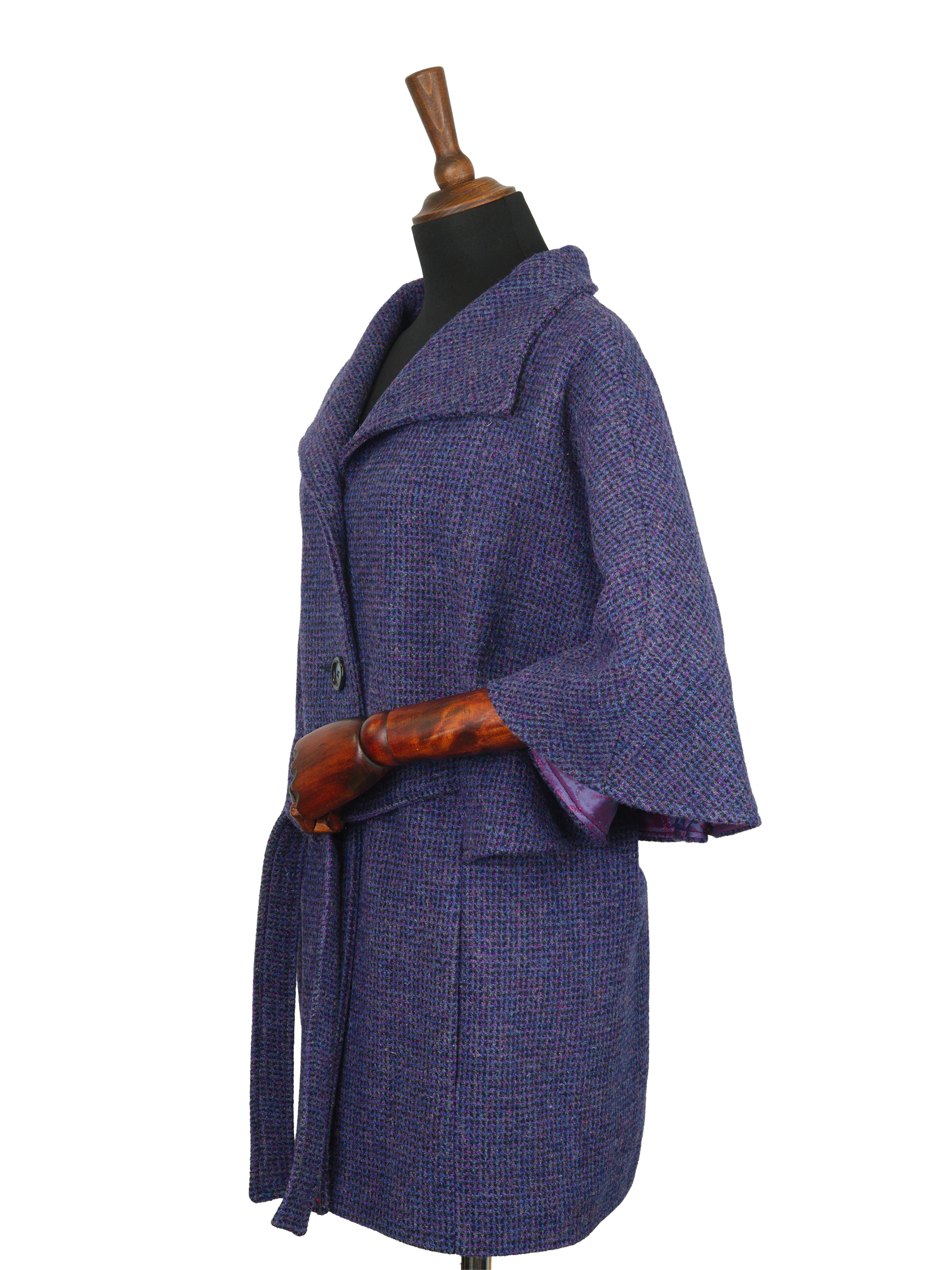 Harris Tweed Ladies Belted Cape - Violet - Image 3