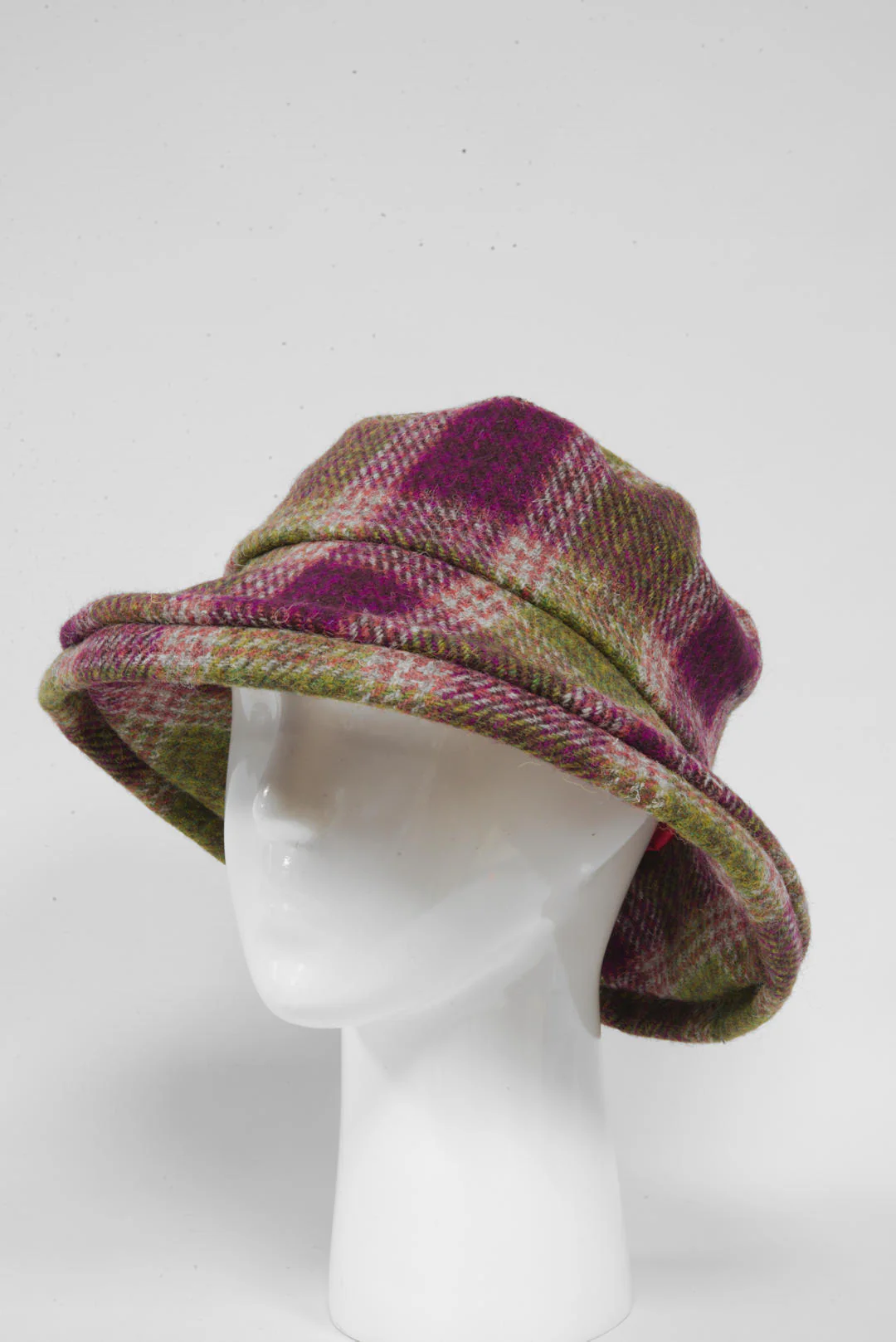 Harris Tweed Ladies Brimmed Hat - Heather Check (GA) - Image 4