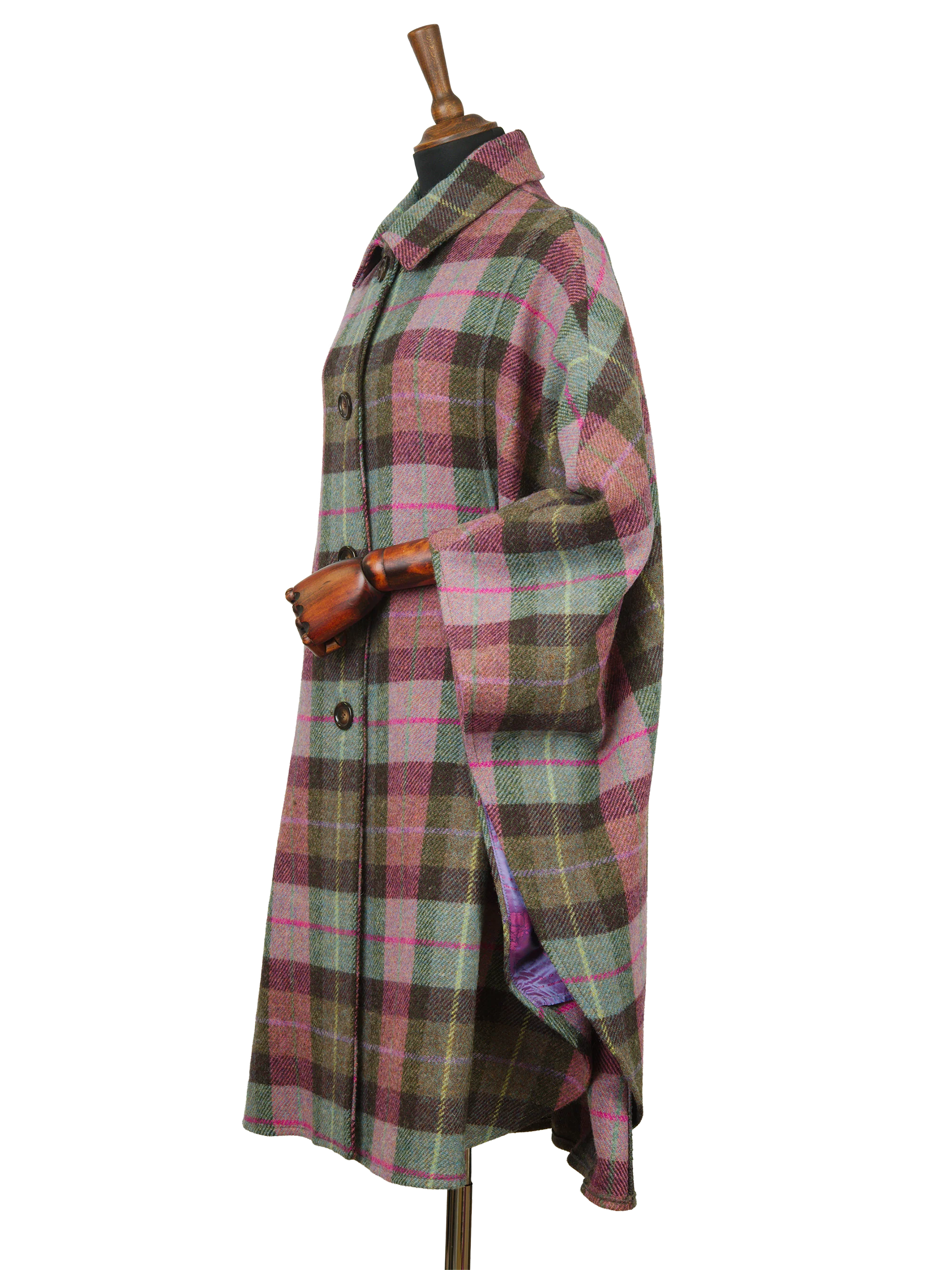 Harris Tweed Ladies Buttoned Long Cape - A0254 - Image 2