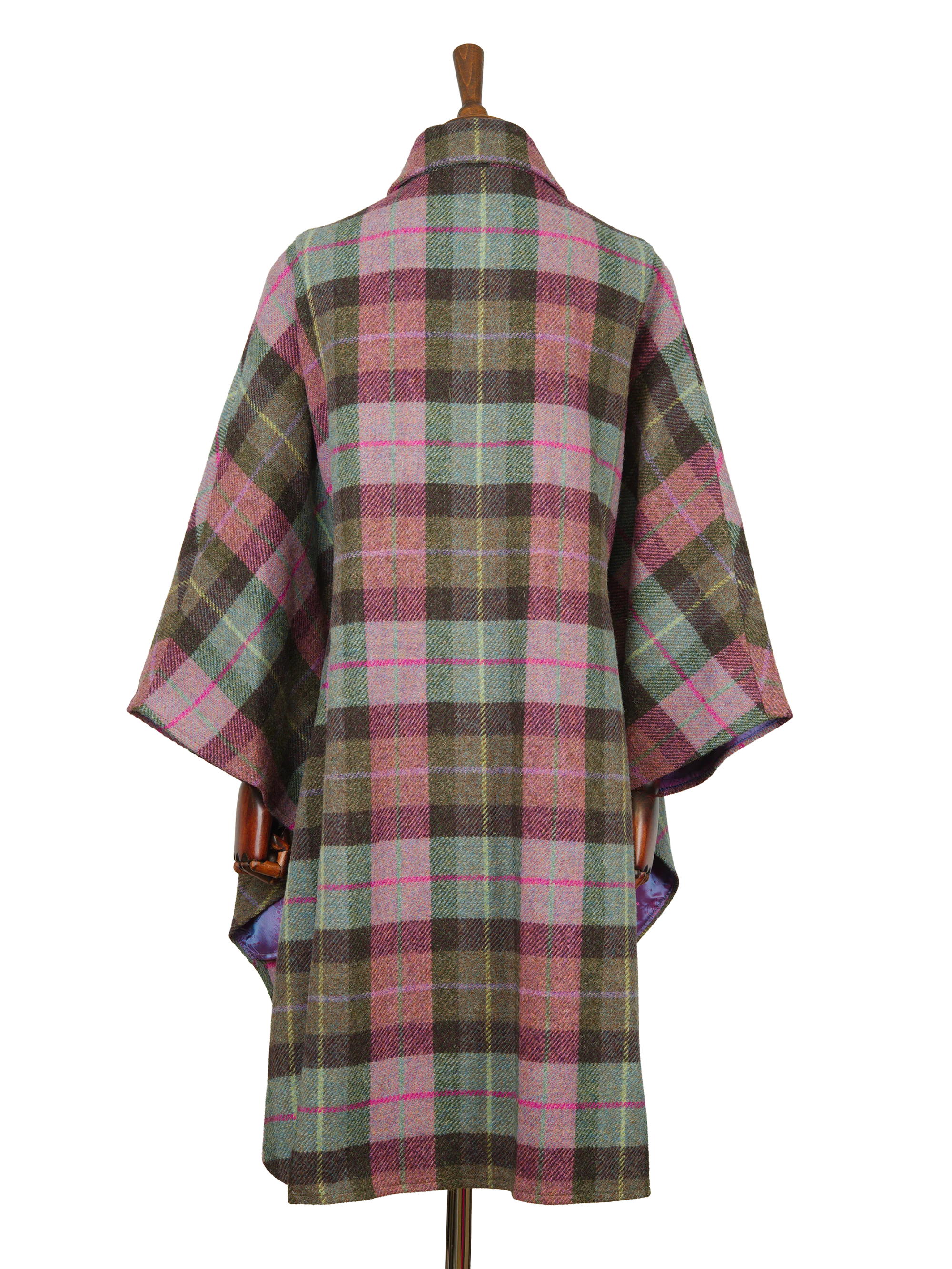 Harris Tweed Ladies Buttoned Long Cape - A0254 - Image 3