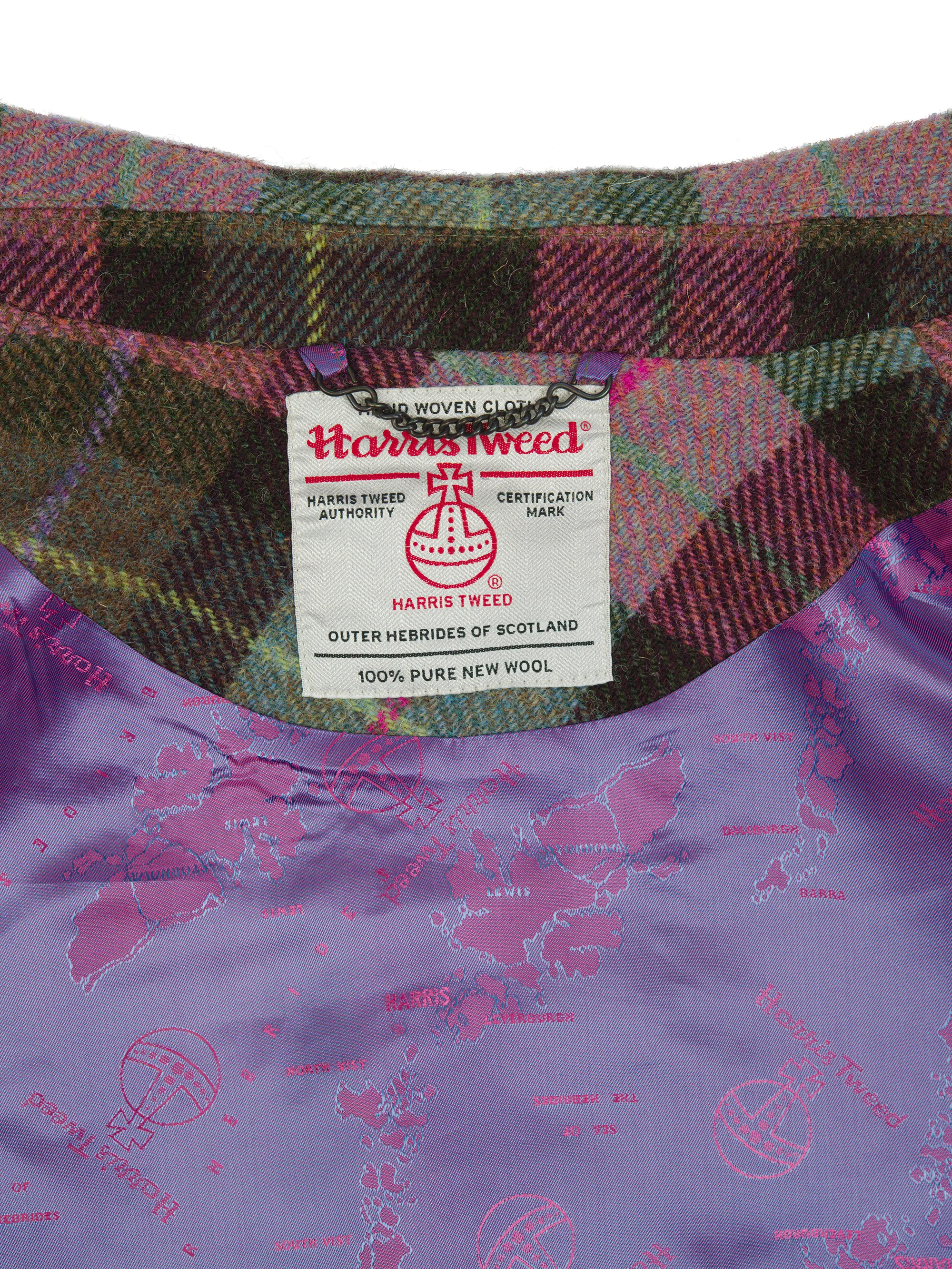 Harris Tweed Ladies Buttoned Long Cape - A0254 - Image 4