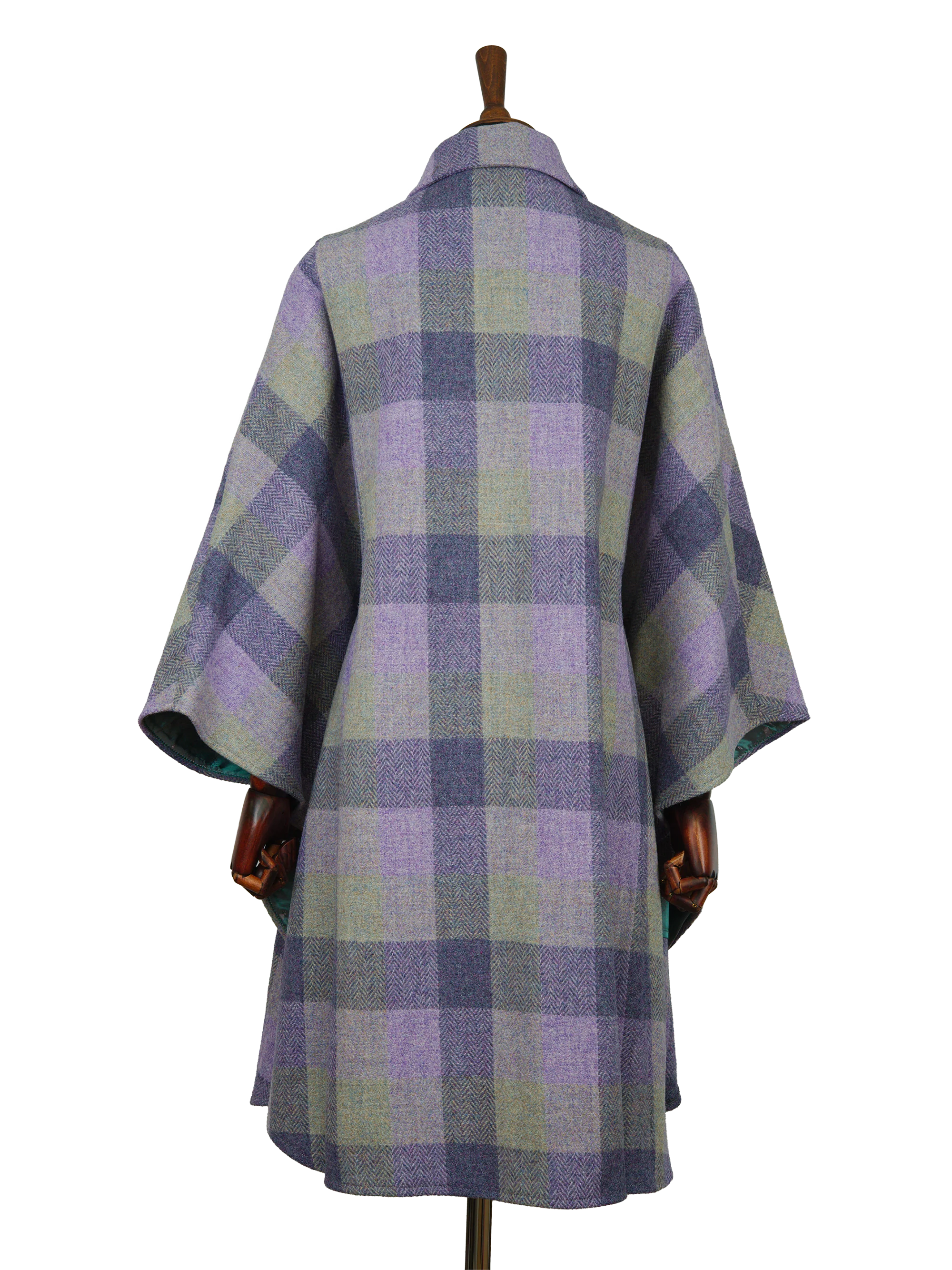 Harris Tweed Ladies Buttoned Long Cape - HB156 - Image 3