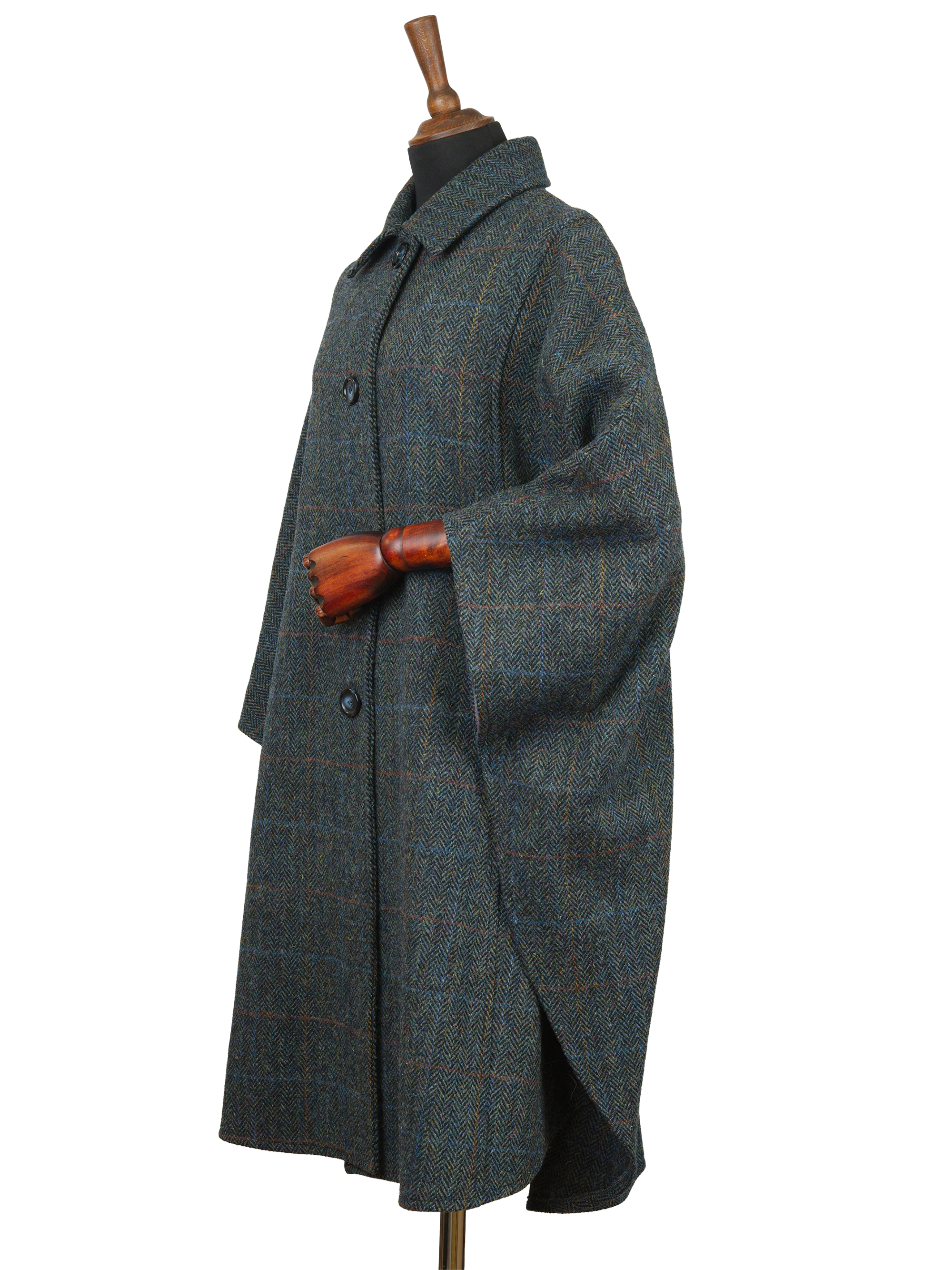 Harris Tweed Ladies Buttoned Long Cape - HB80 - Image 2