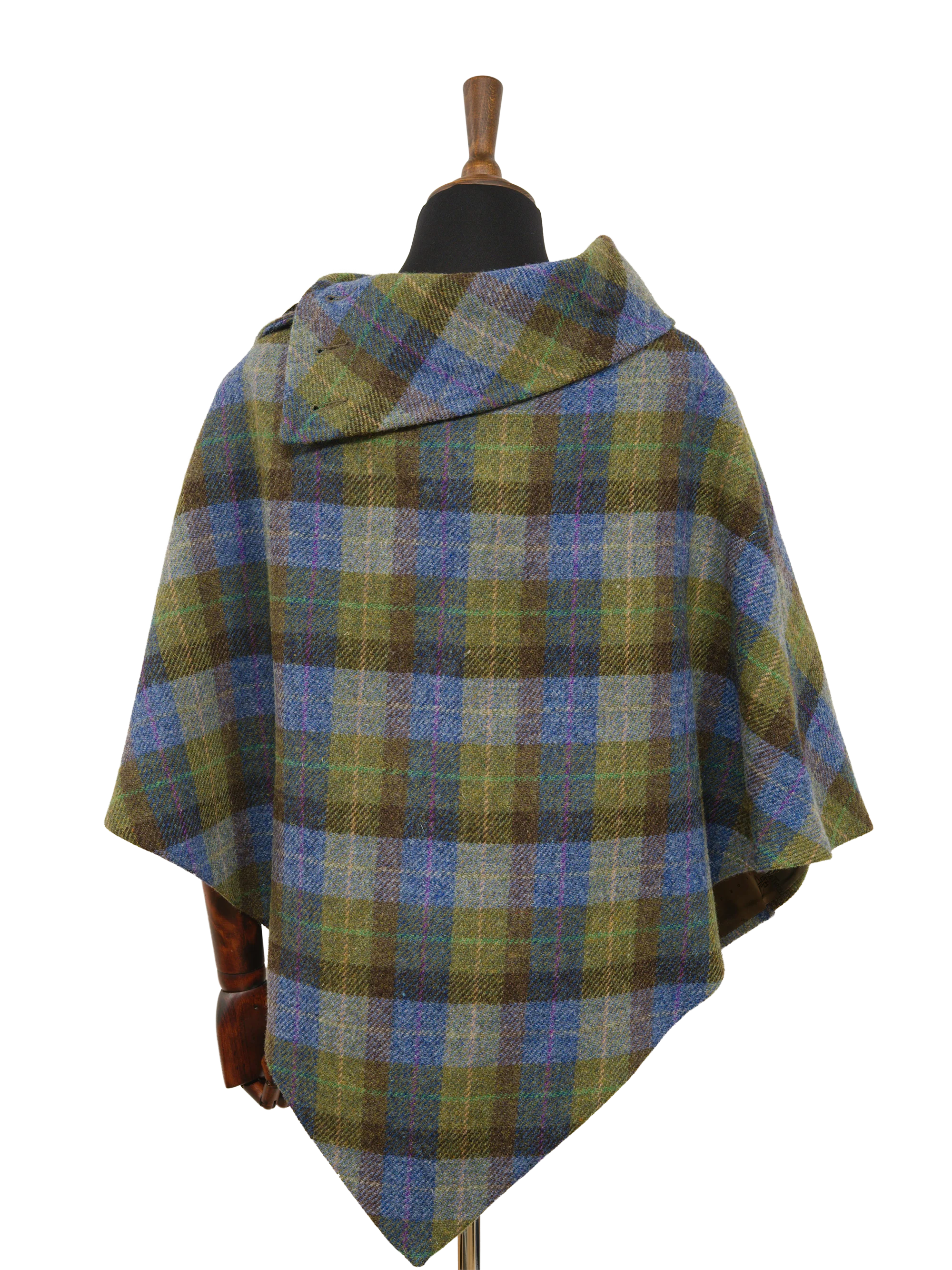 Harris Tweed Ladies Celtic Cape - Denim Sage - Image 4