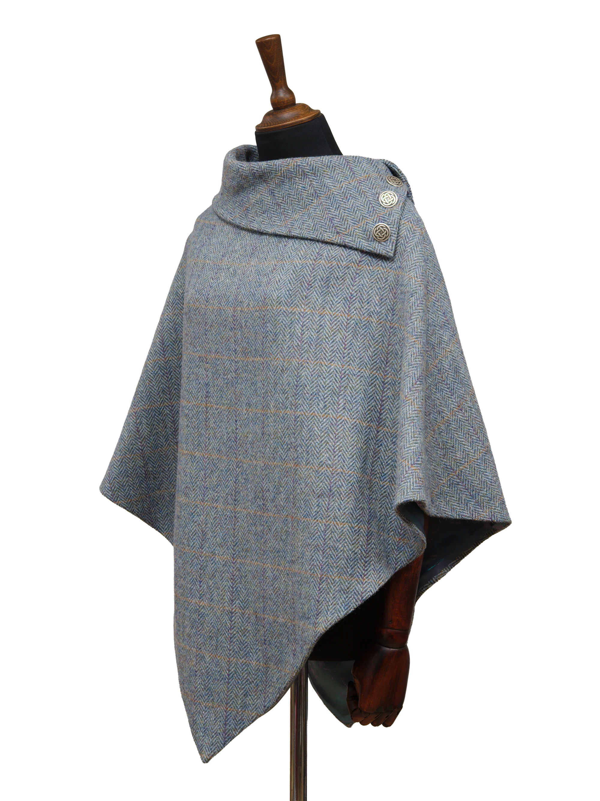 Harris Tweed Ladies Celtic Cape - Opal Check - Image 3