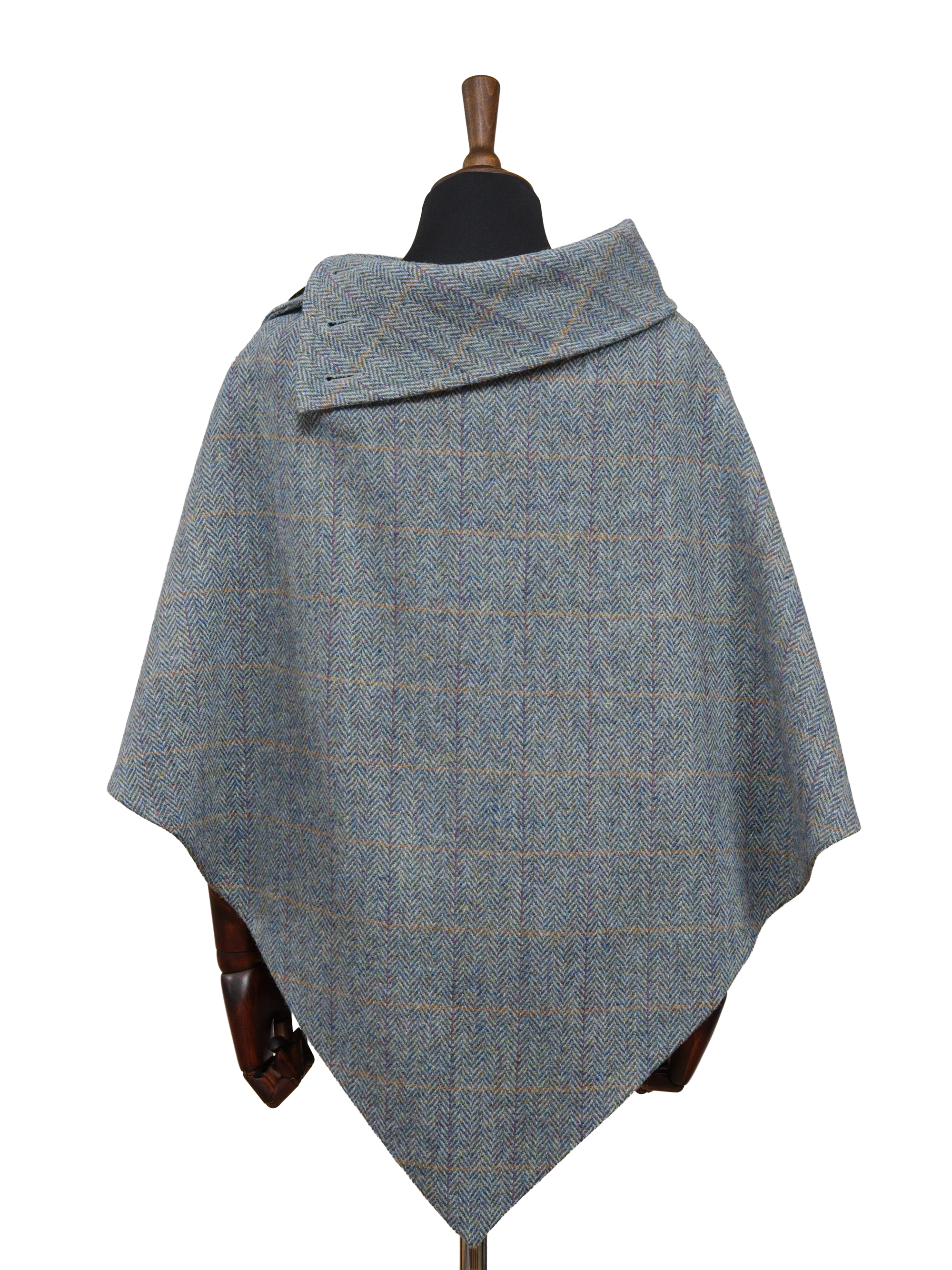 Harris Tweed Ladies Celtic Cape - Opal Check - Image 4