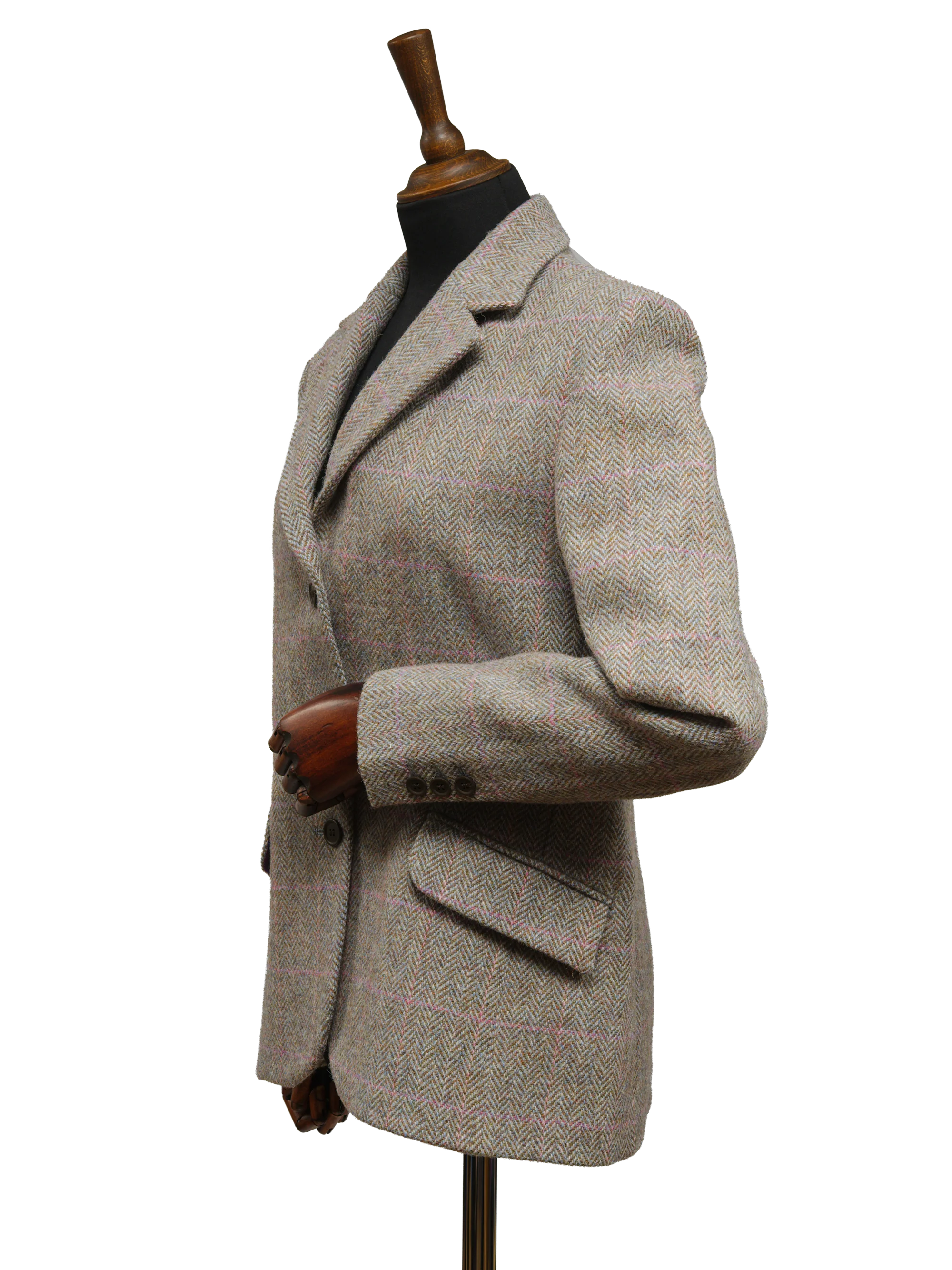 Harris Tweed Ladies Fitted Jacket - Pink HB w/OC - Image 2