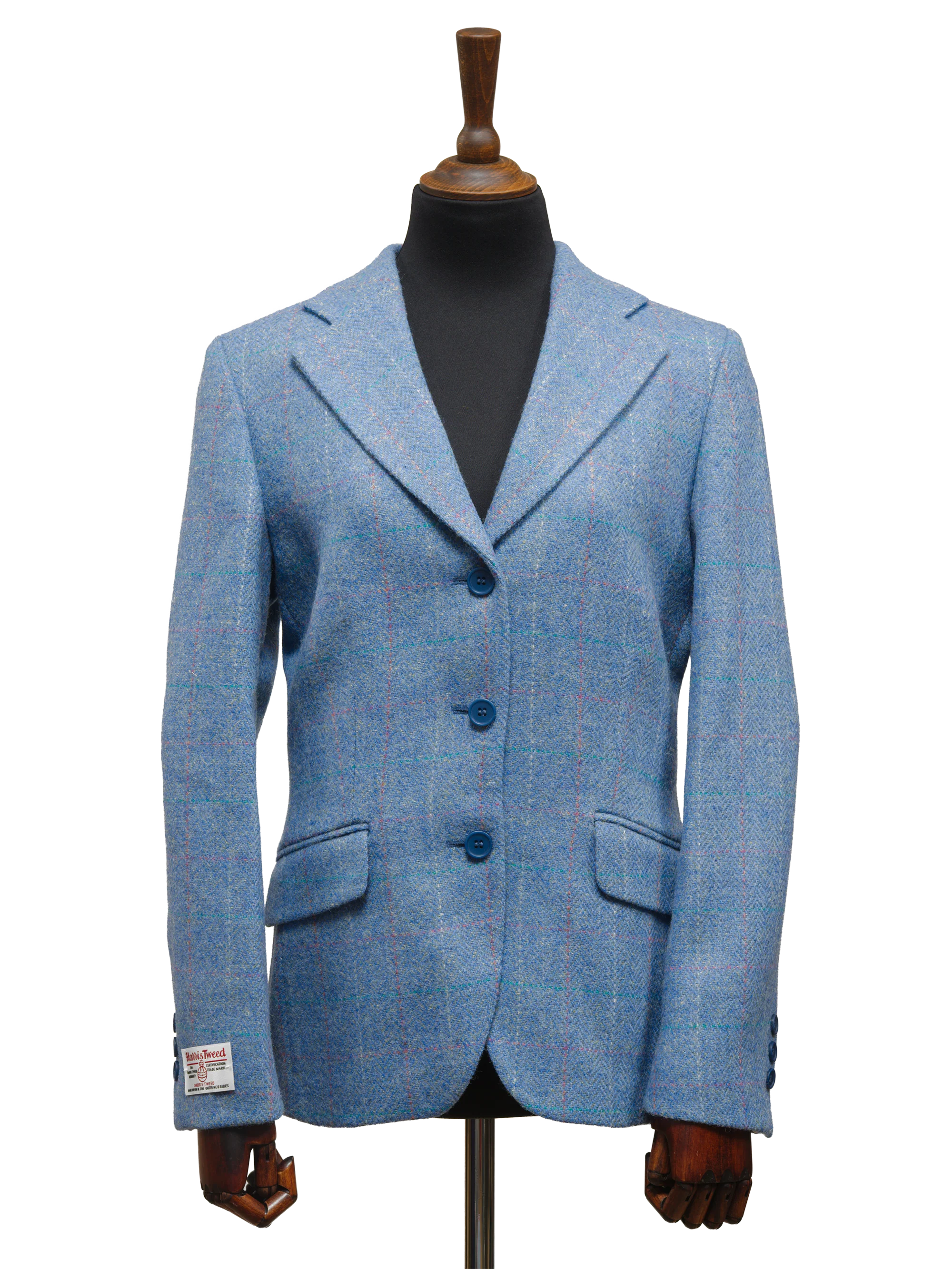 Harris Tweed Ladies Fitted Jacket - Sky Windowpane