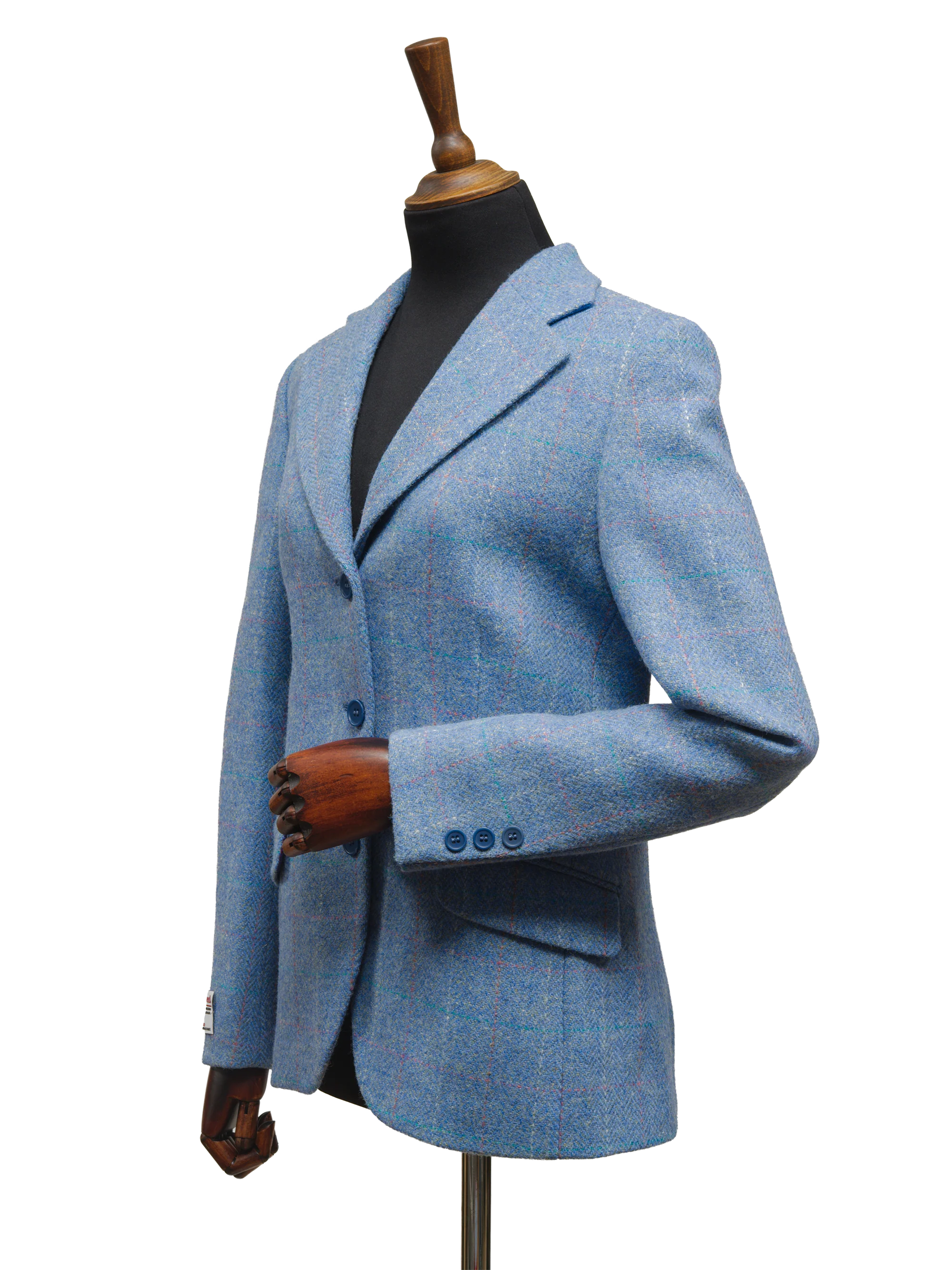 Harris Tweed Ladies Fitted Jacket - Sky Windowpane - Image 2