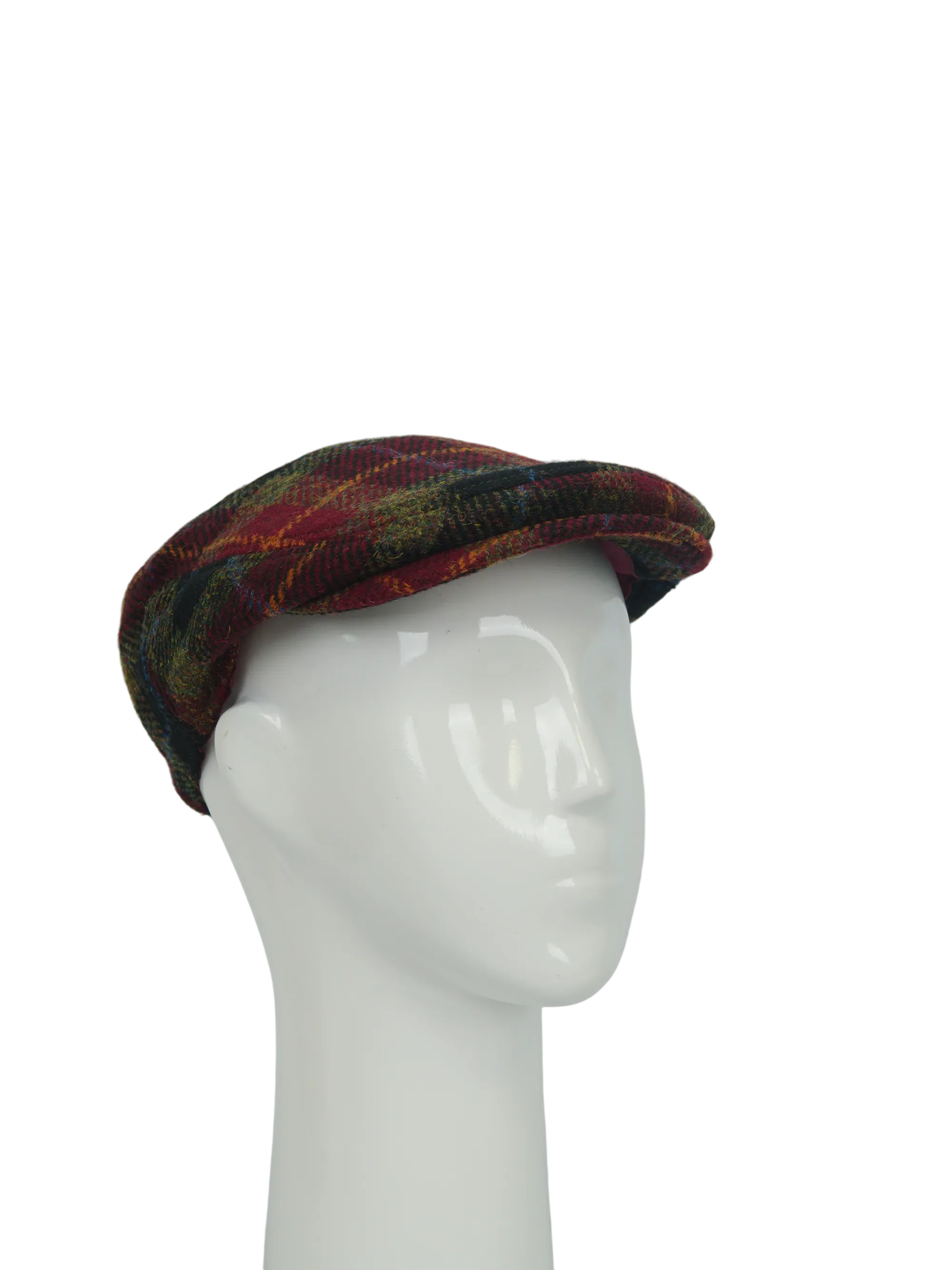 Harris Tweed Ladies Flat Cap Green/Rust Check (HH) - Image 2