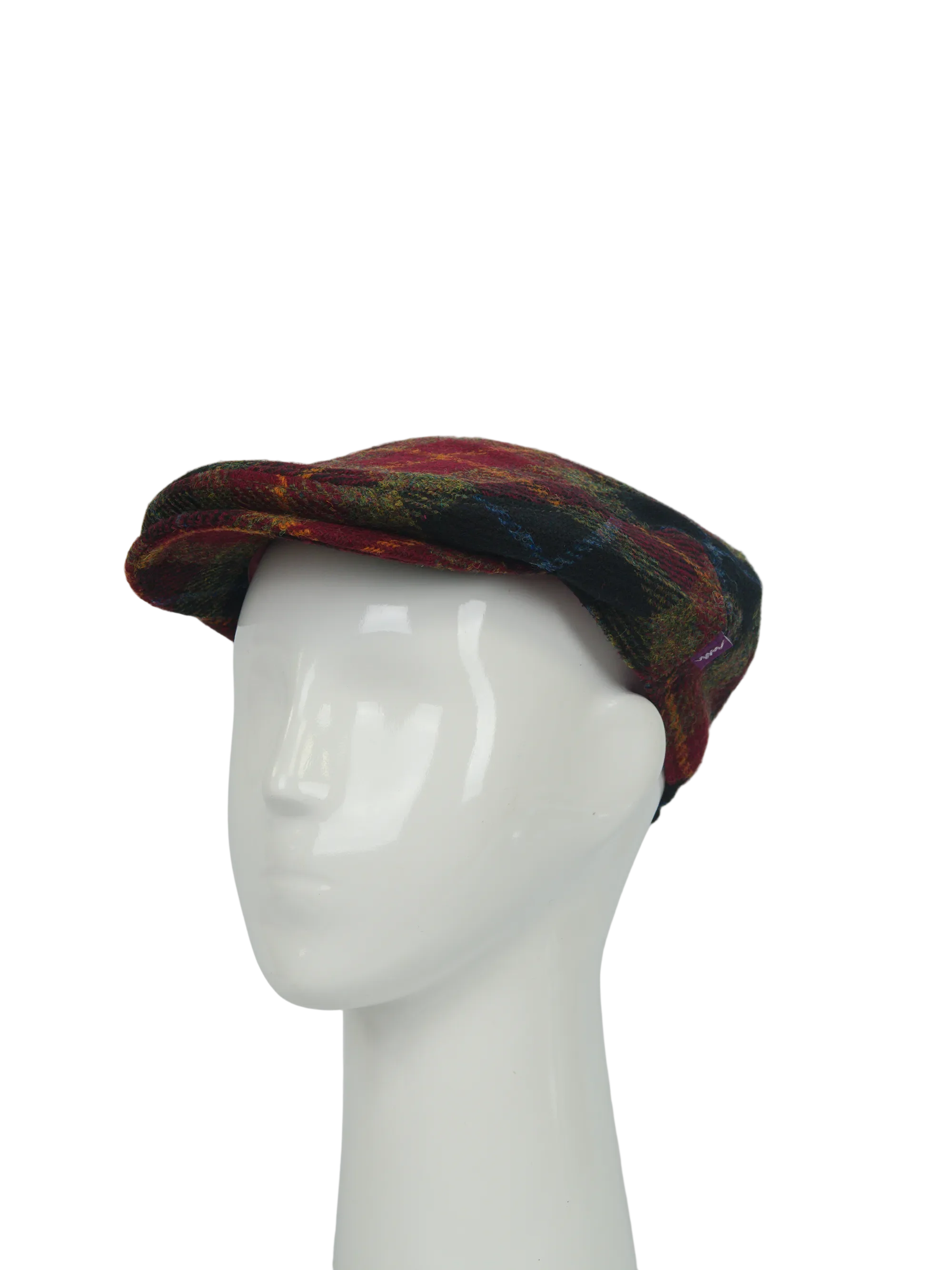Harris Tweed Ladies Flat Cap Green/Rust Check (HH) - Image 3