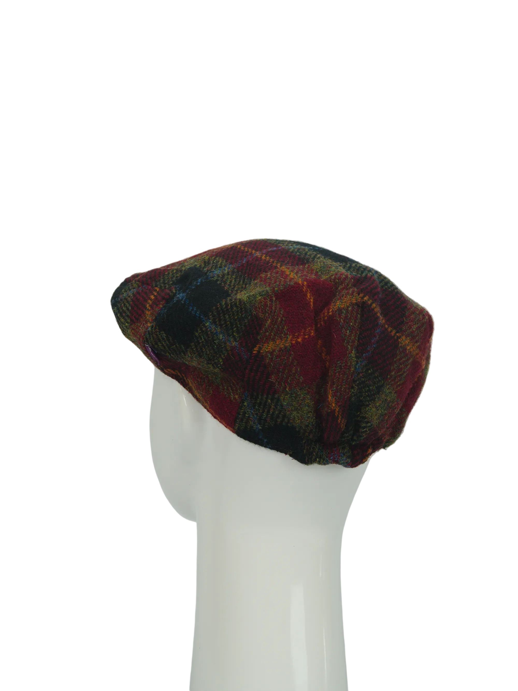 Harris Tweed Ladies Flat Cap Green/Rust Check (HH) - Image 5