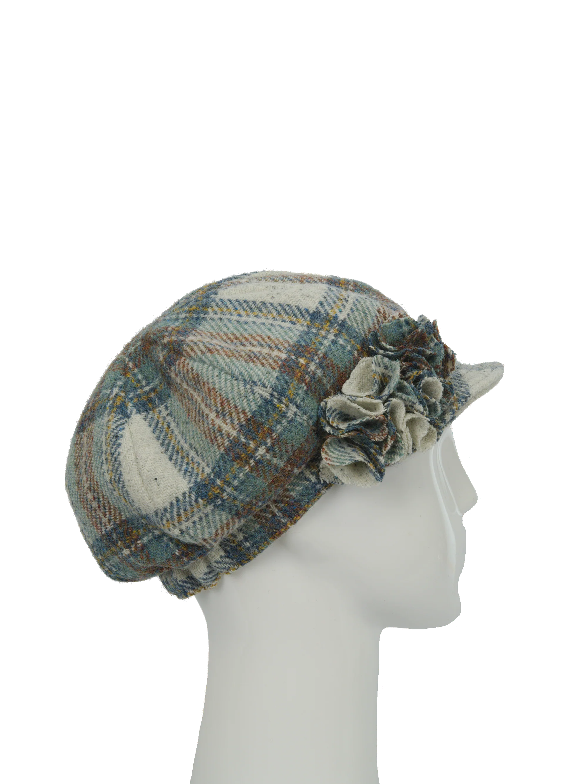 Harris Tweed Ladies Flower Hat - (HW) A0259