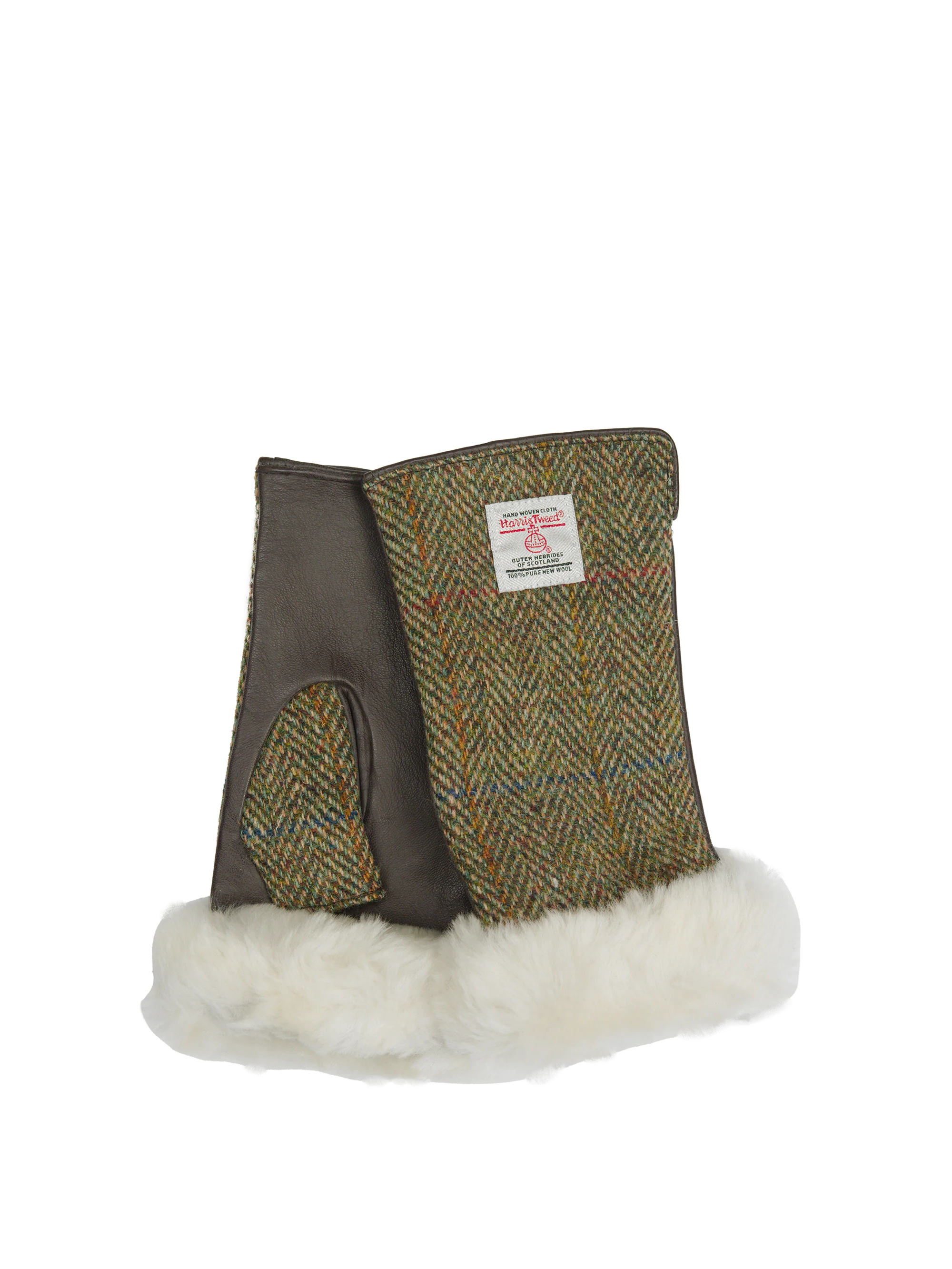 Harris Tweed Ladies Fur Mittens - HB55 (ISL)
