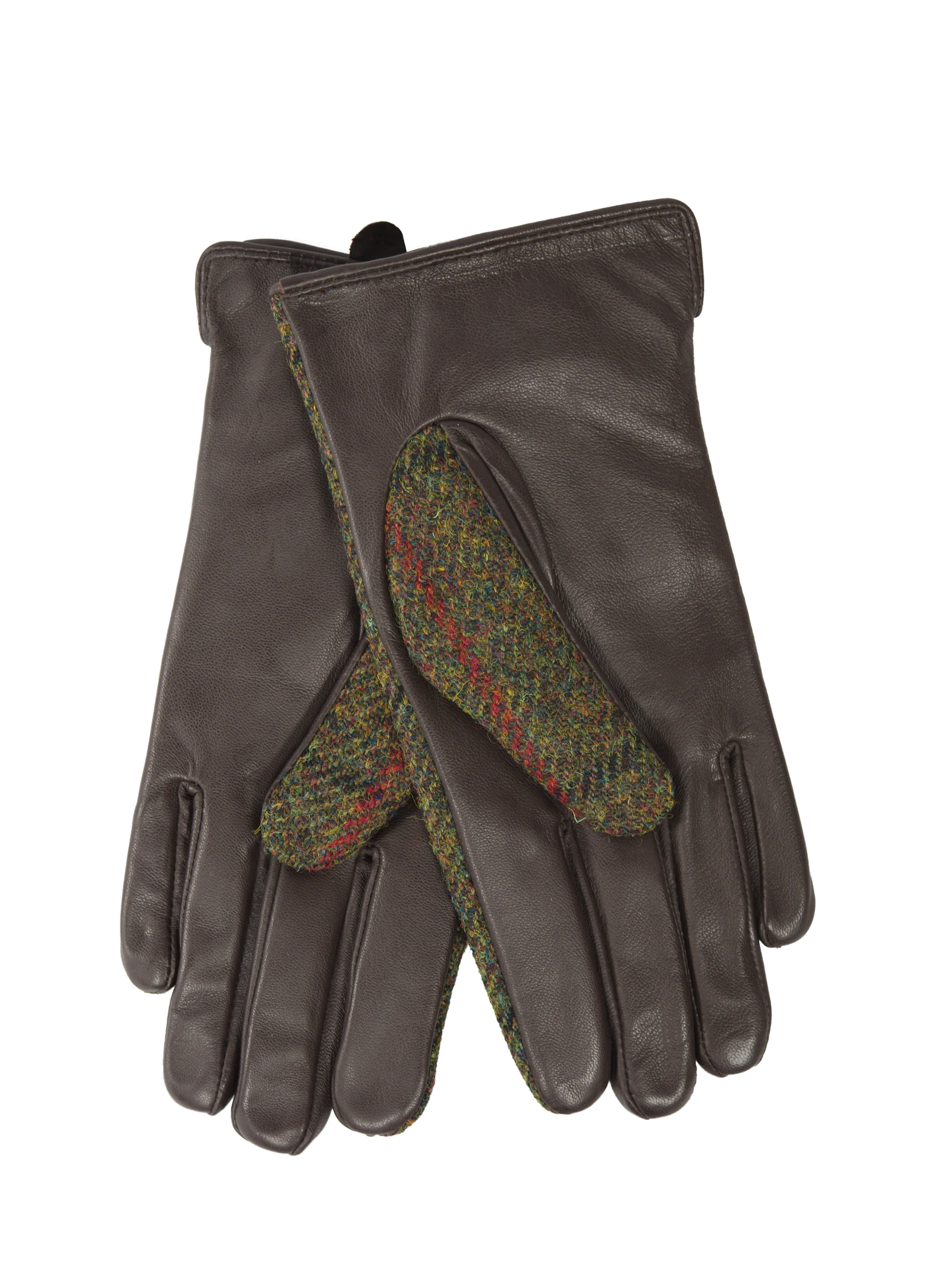 Harris Tweed Ladies Gloves - Green Check (HH) - Image 3
