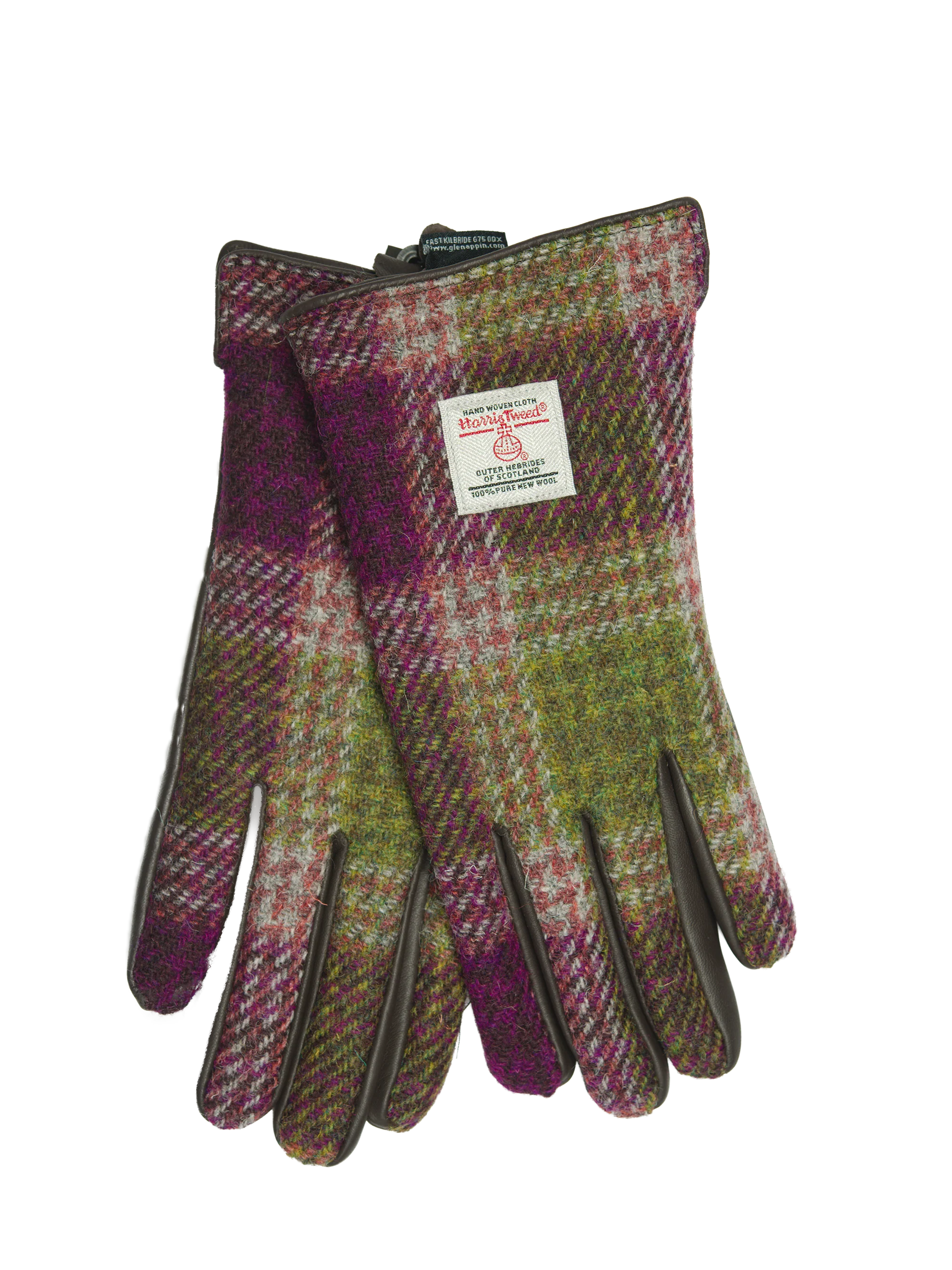 Harris Tweed Ladies Gloves - Heather Check (GA) - Image 2