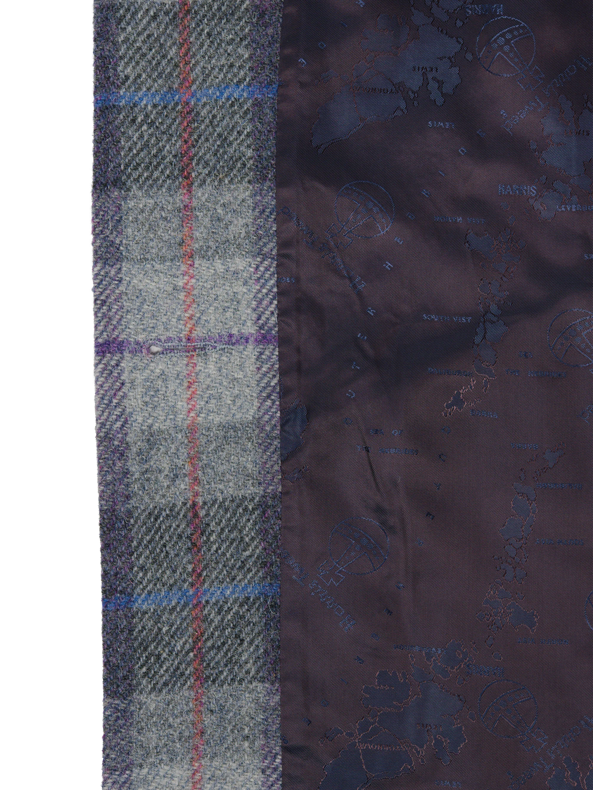 Harris Tweed Ladies Hooded Cape - Lavender Check - Image 6