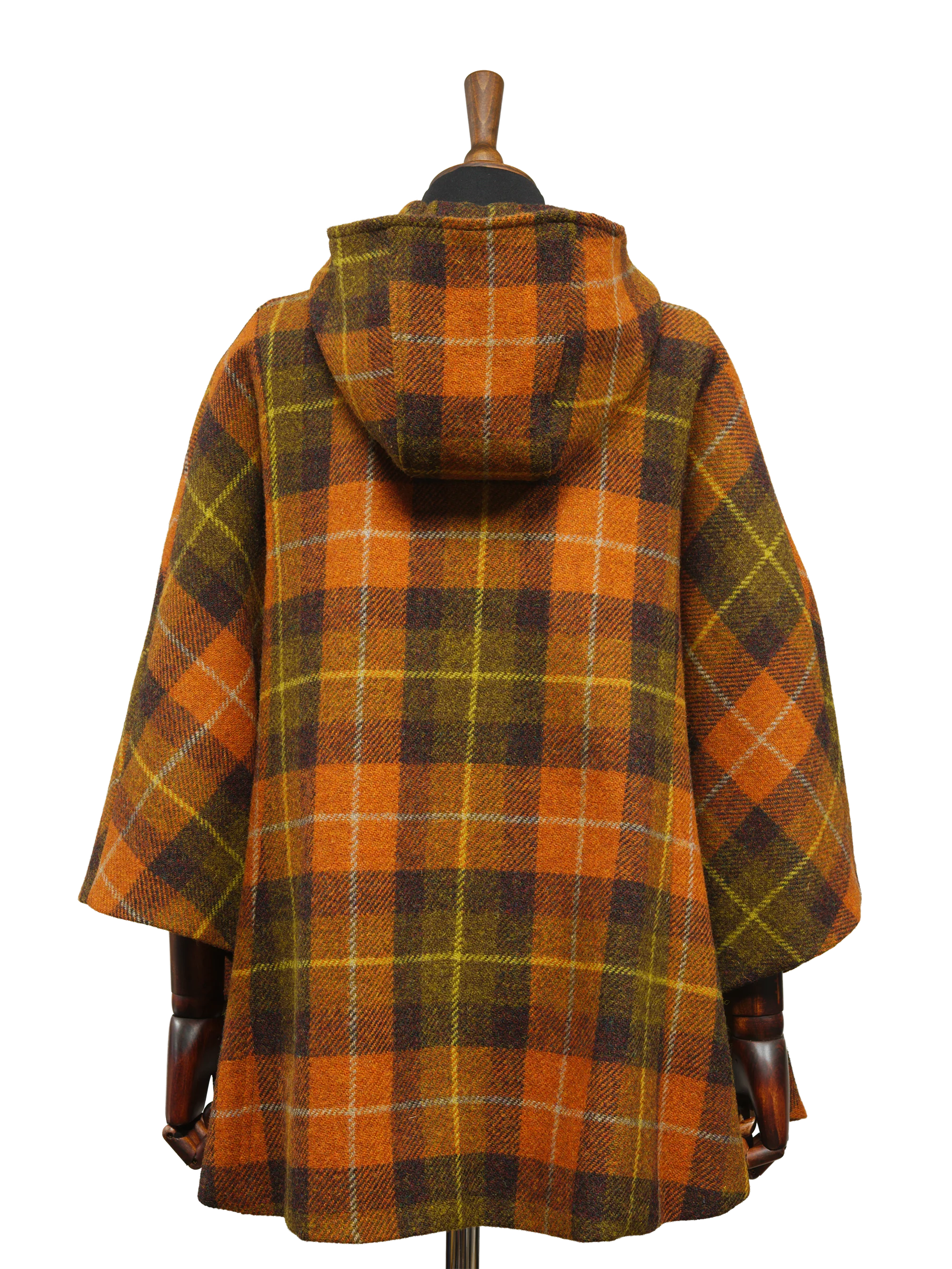 Harris Tweed Ladies Hooded Cape - Rust - Image 4