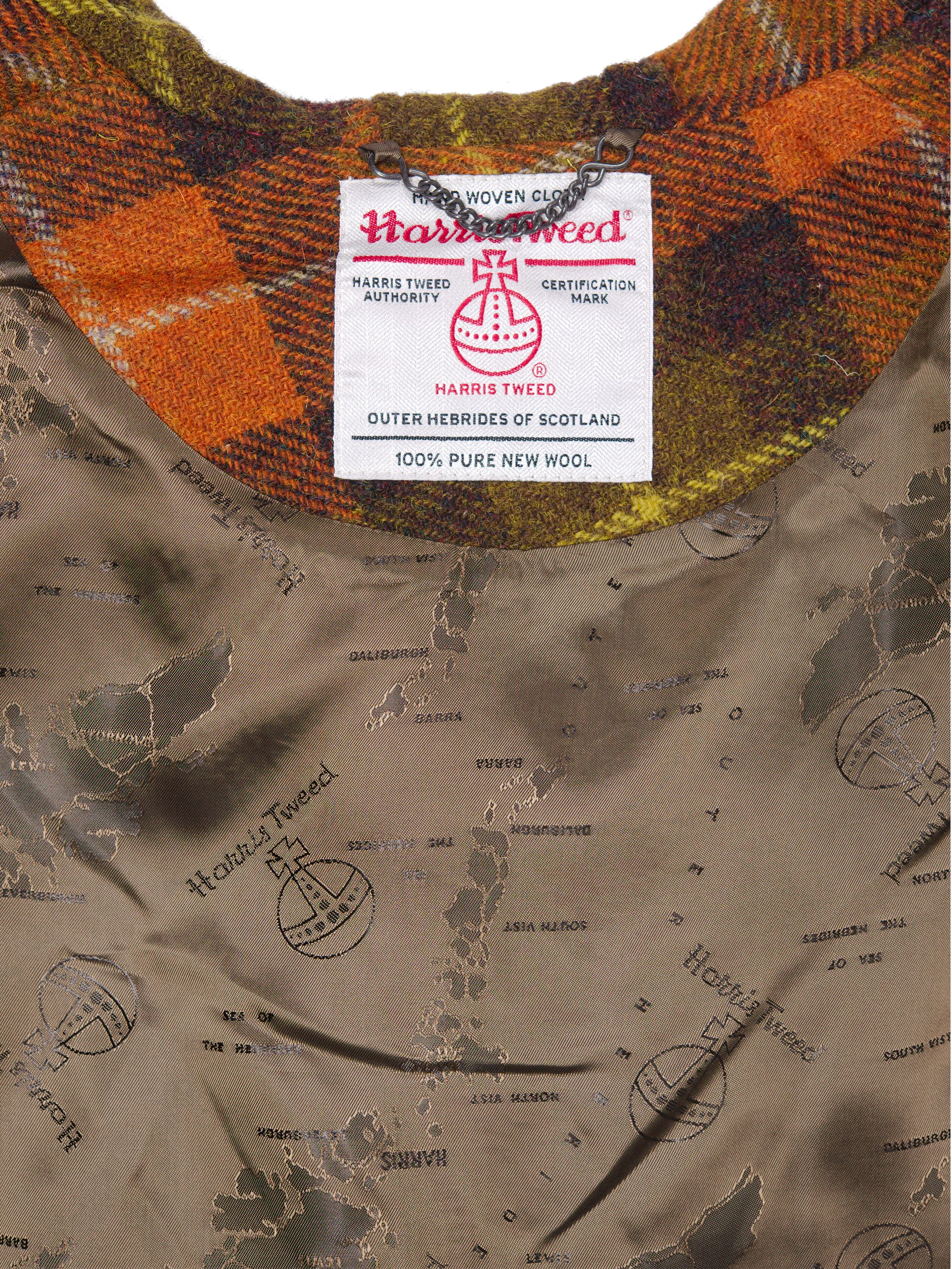 Harris Tweed Ladies Hooded Cape - Rust - Image 6