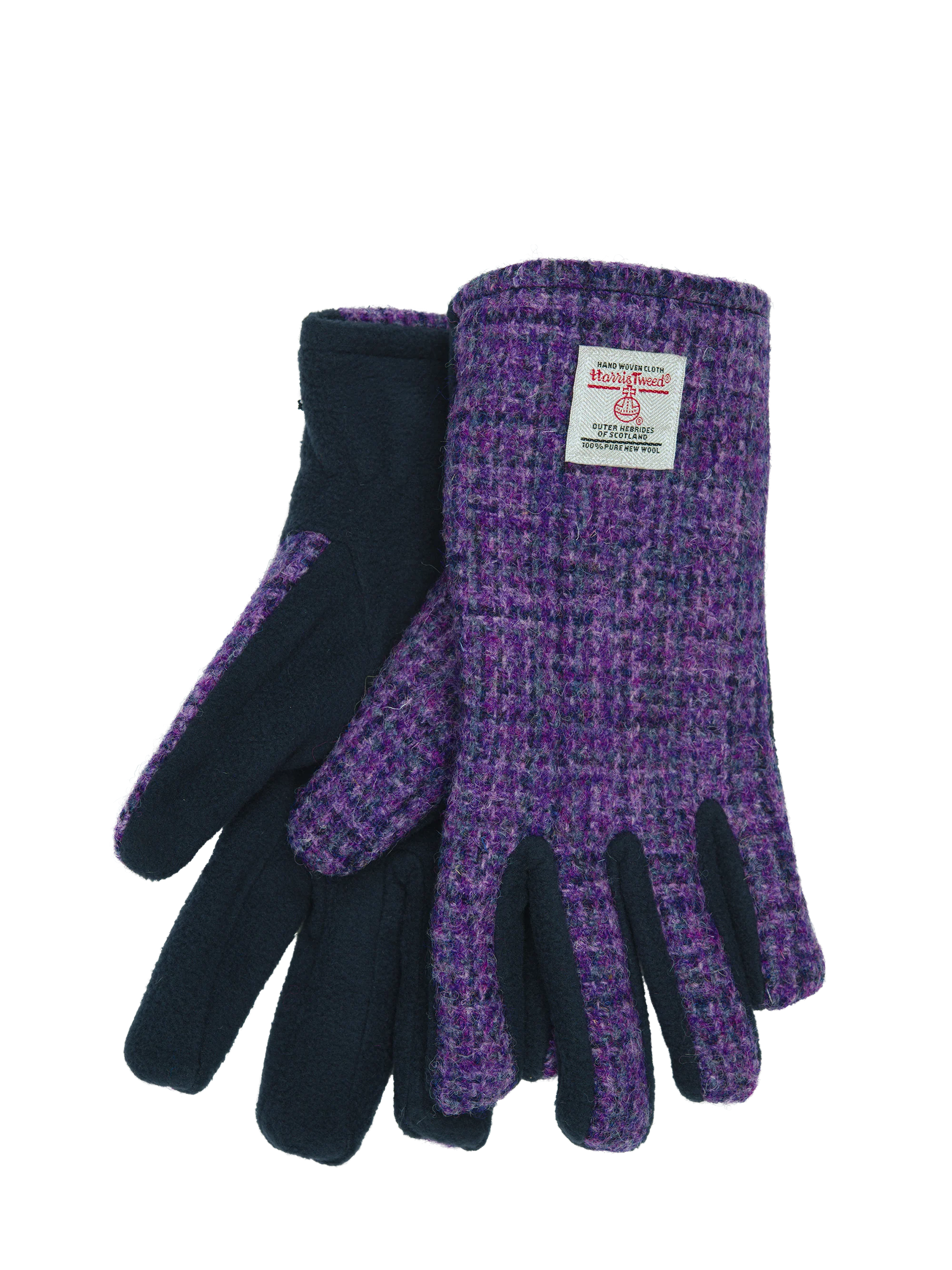 Harris Tweed Ladies Isla - Fleece Gloves Lavender - Image 2