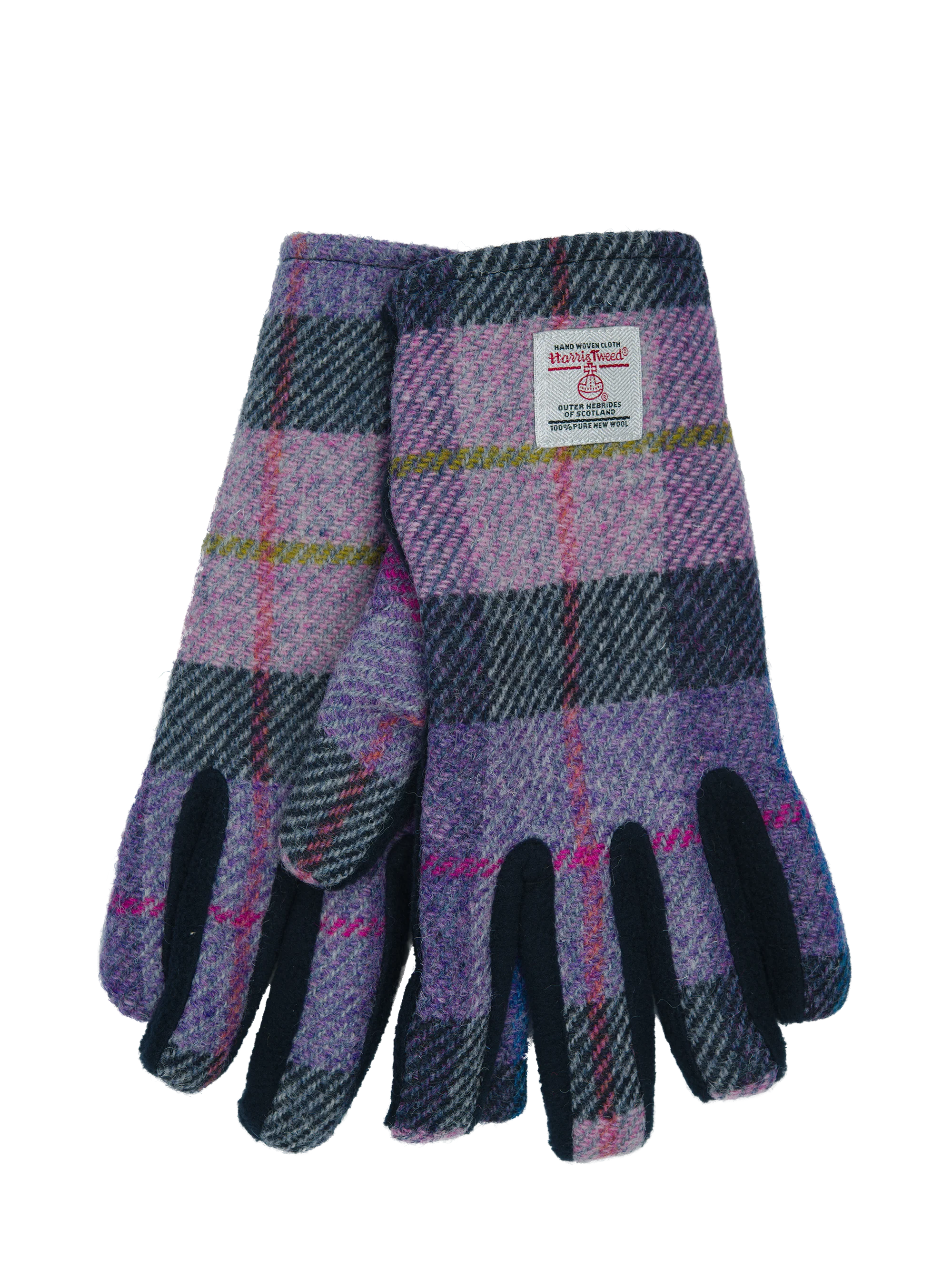 Harris Tweed Ladies Isla Fleece Gloves - Lilac Pastels