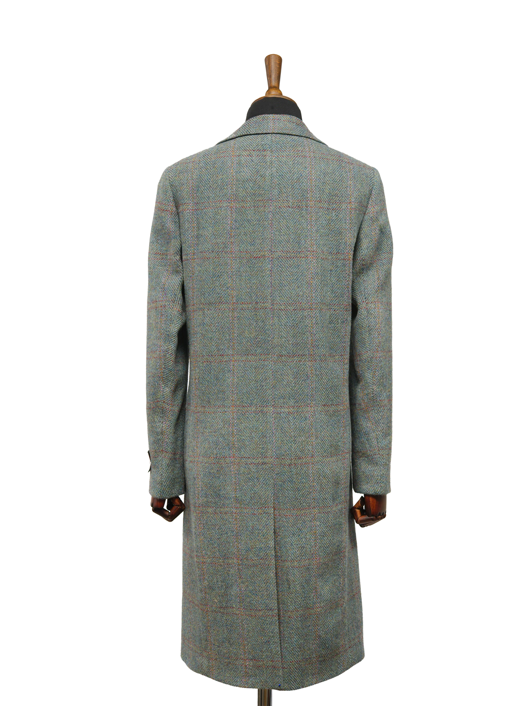 Harris Tweed Ladies Mabel Long Coat - Teal Check - Image 4