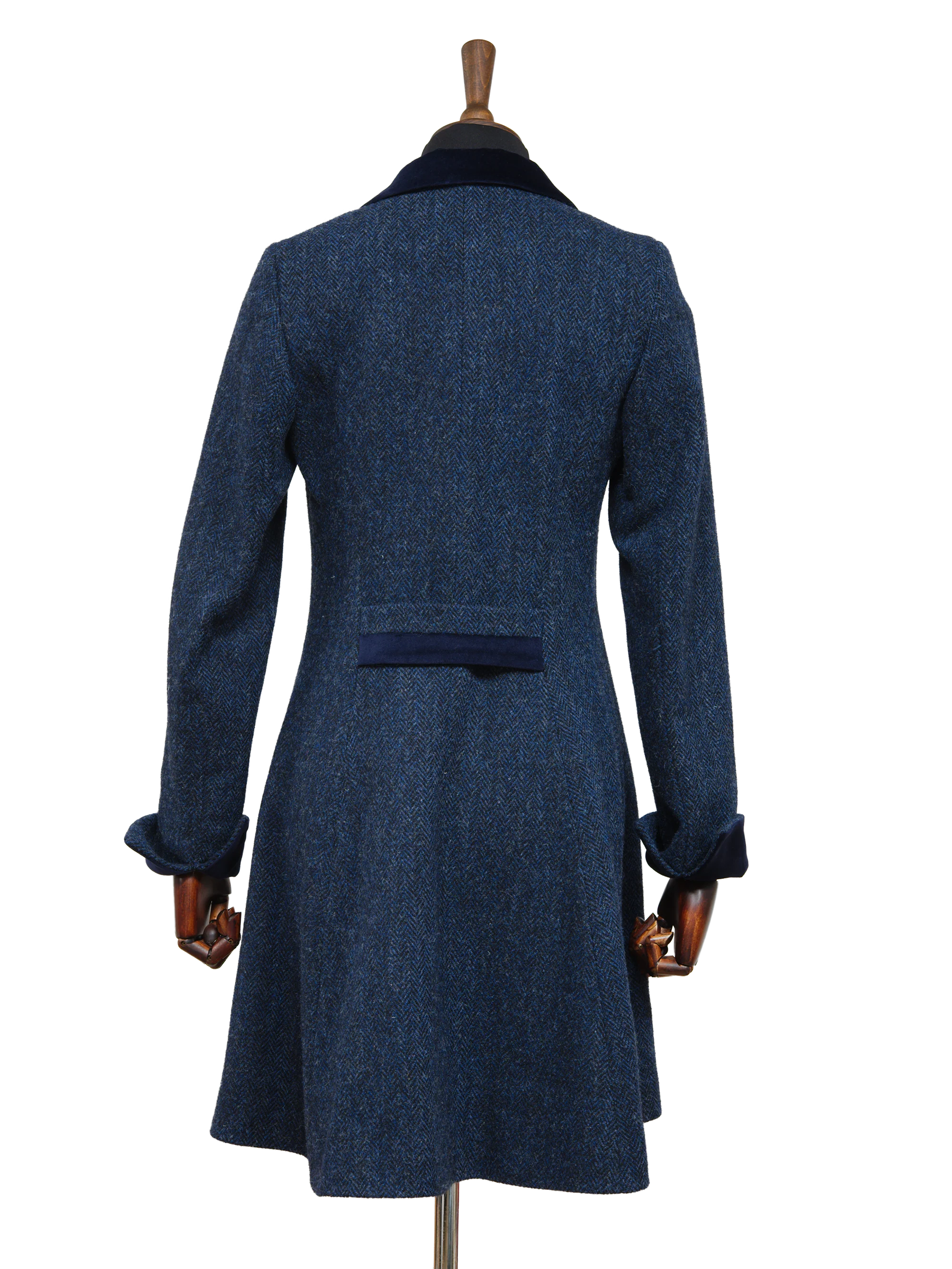 Harris Tweed Ladies Tara Coat - Navy Herringbone - Image 4