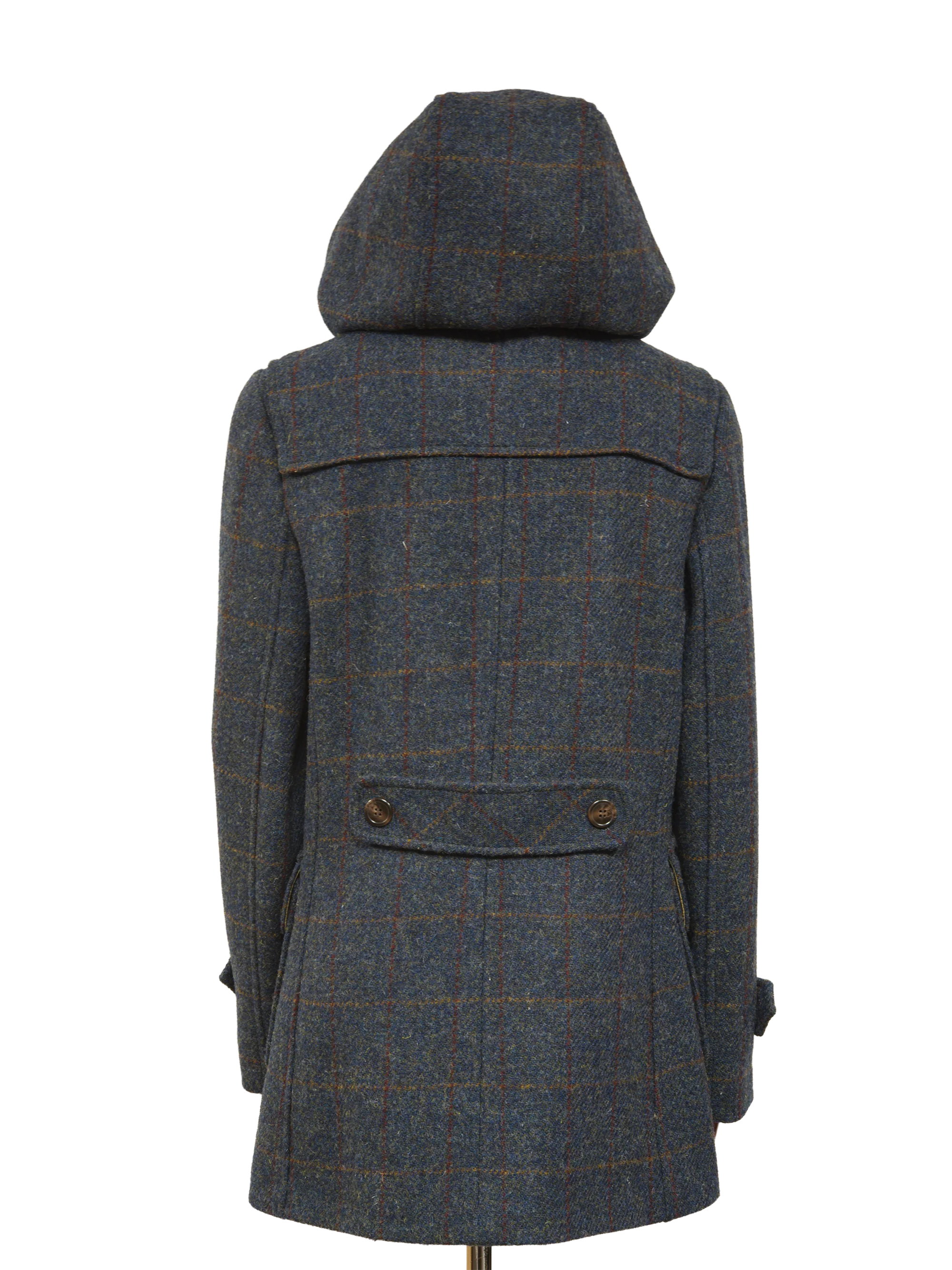 Harris Tweed Lara Duffle Coat - Blue Multi - Image 4