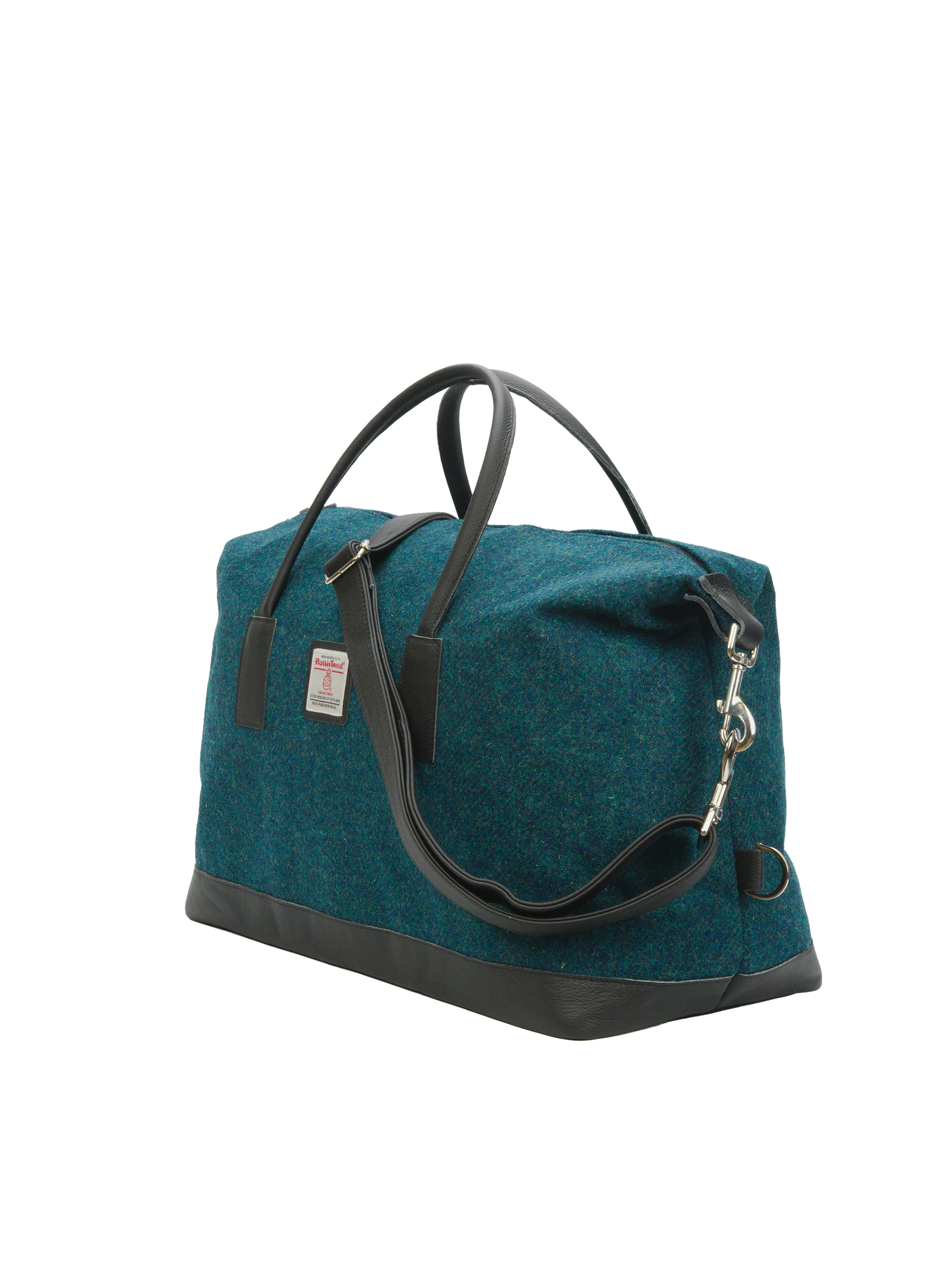 Harris Tweed Luggage Bag - 334 (Black Leather) - Image 2