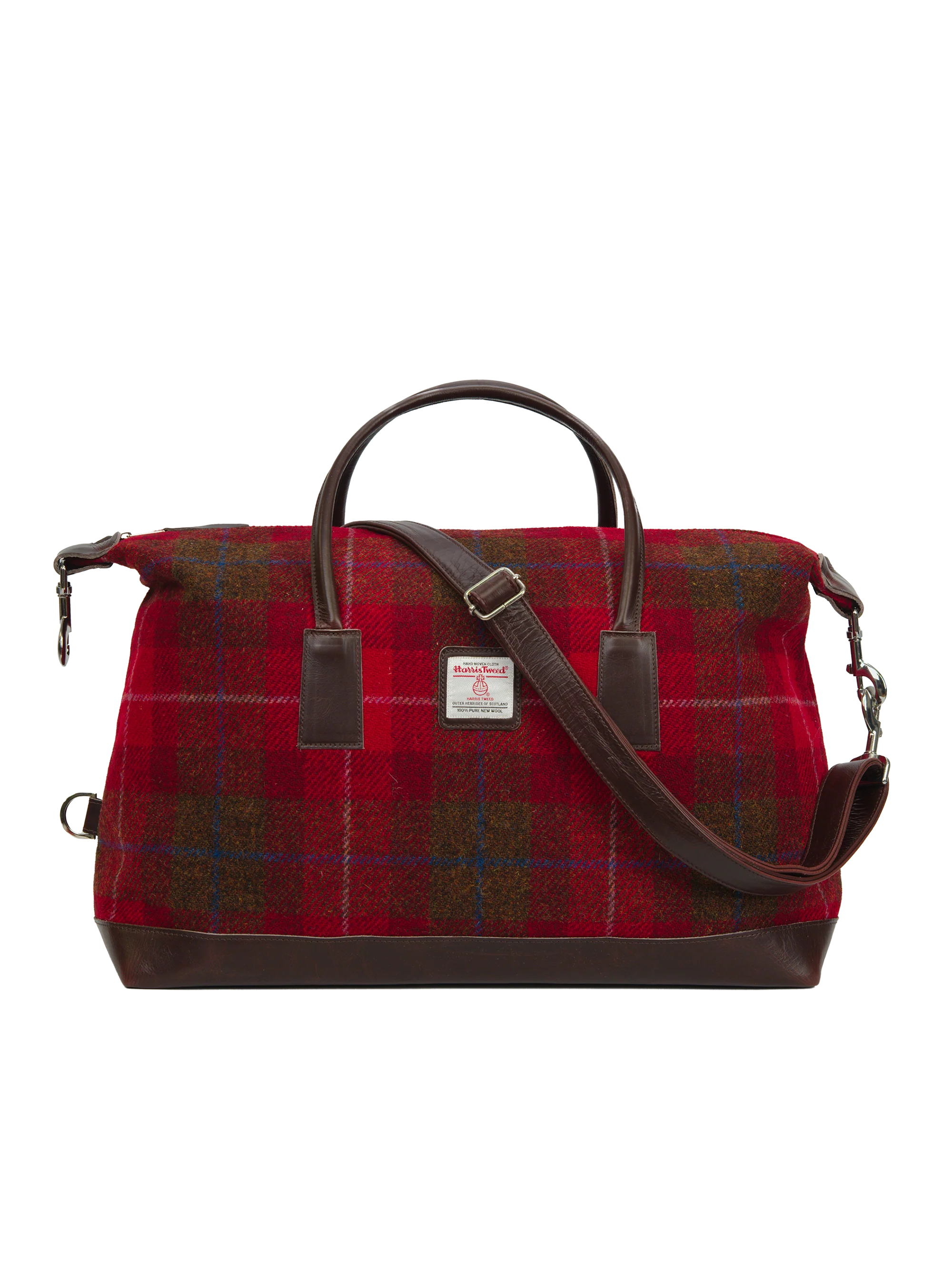 Harris Tweed Luggage Bag - A001 (Brown Leather)