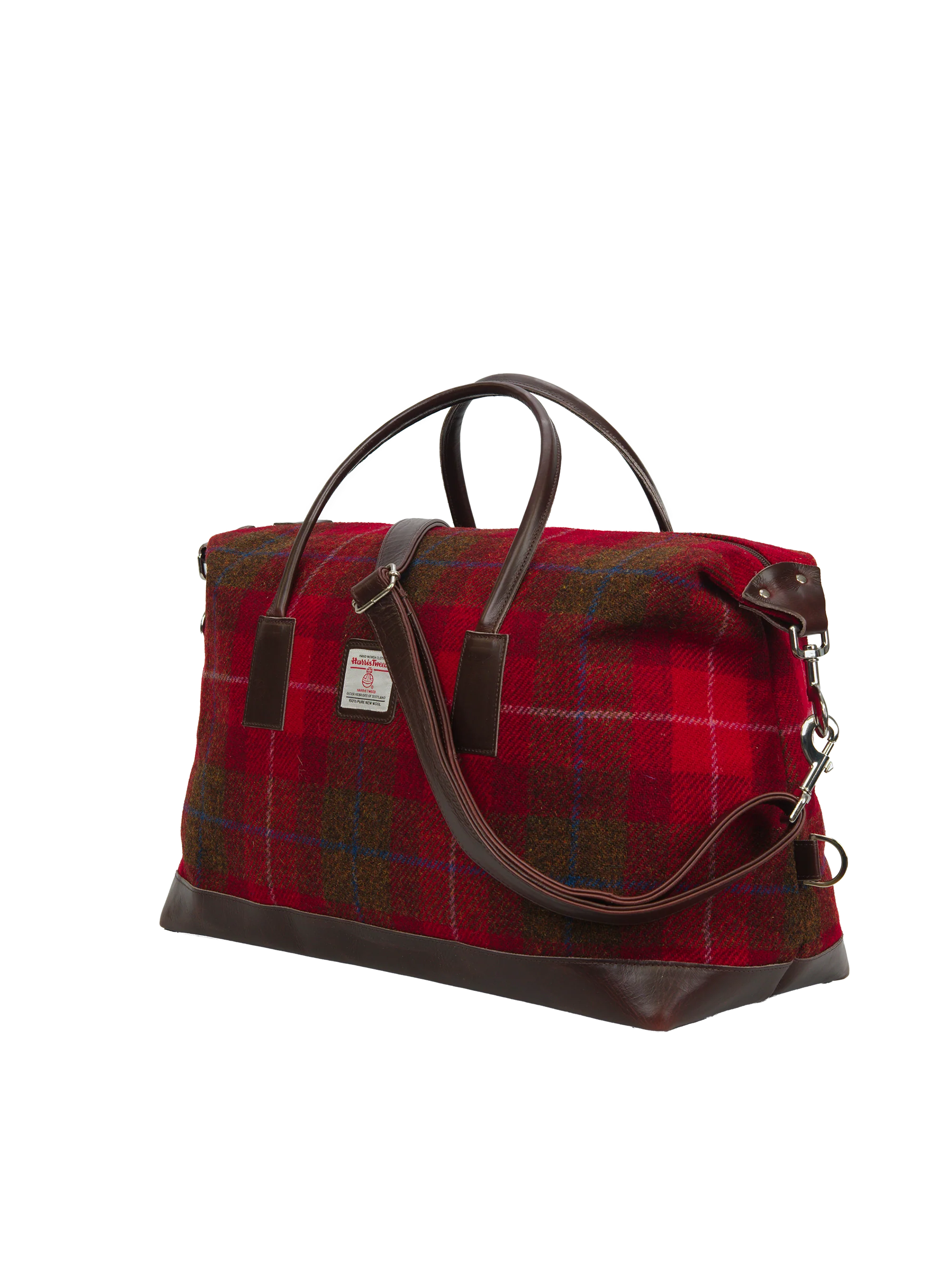 Harris Tweed Luggage Bag - A001 (Brown Leather) - Image 2