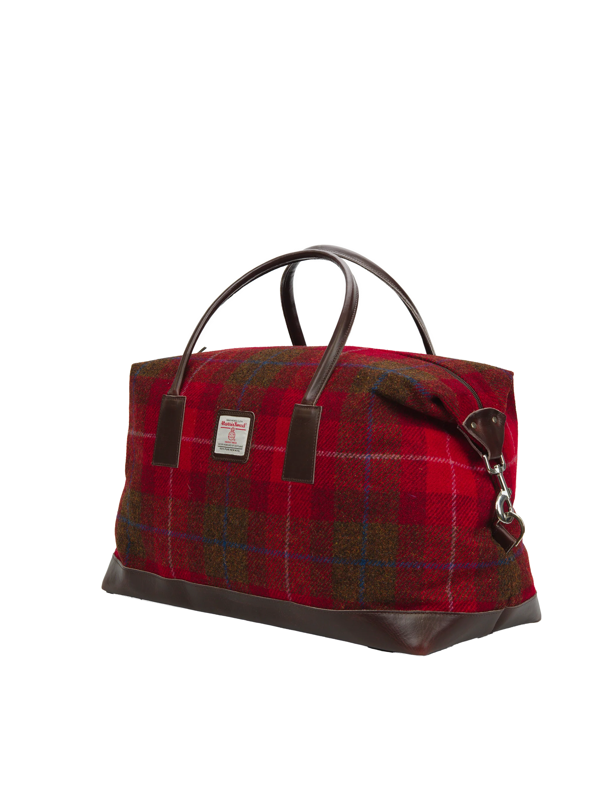 Harris Tweed Luggage Bag - A001 (Brown Leather) - Image 3