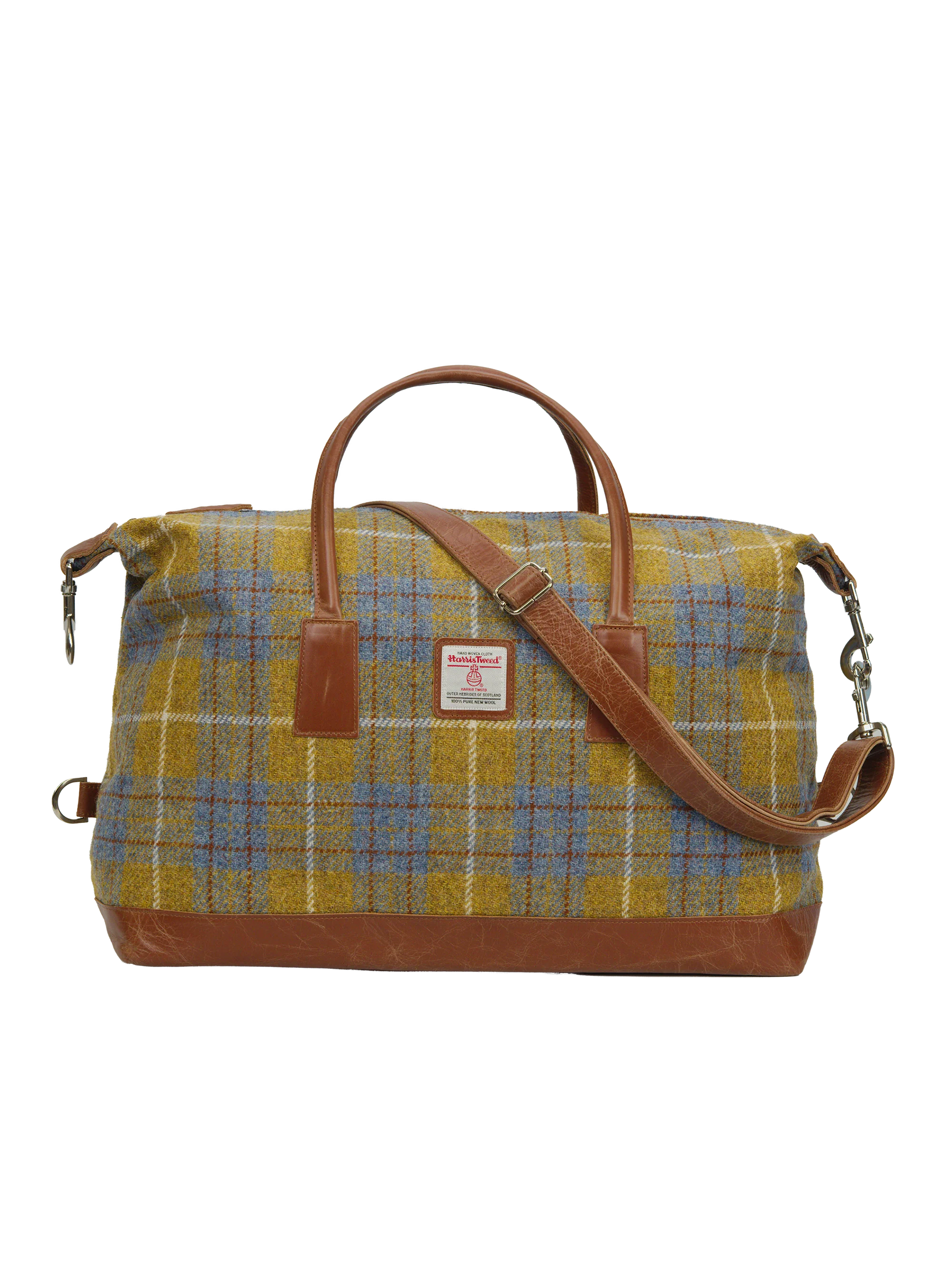 Harris Tweed Luggage Bag - A0102 (Tan Leather)