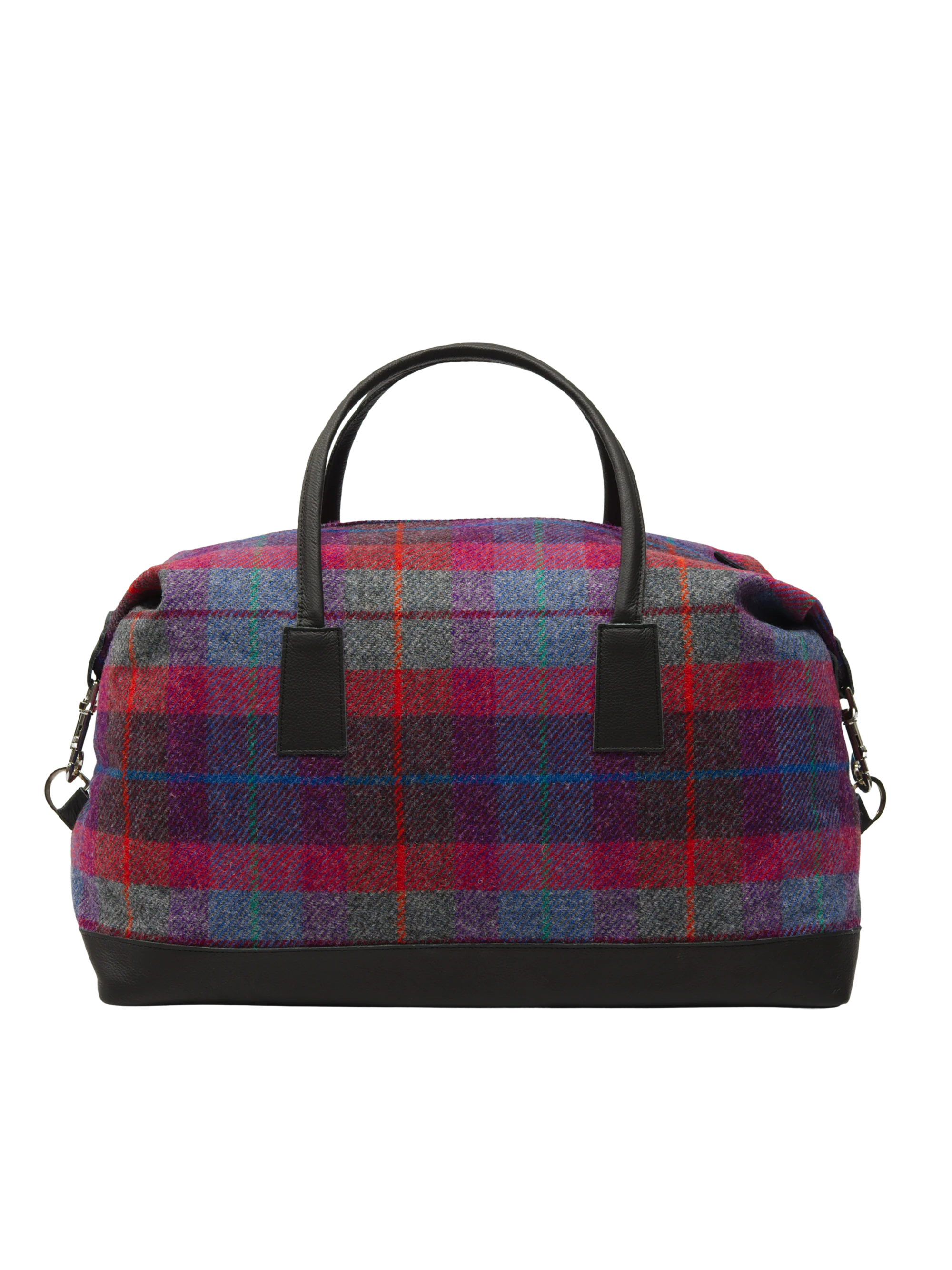 Harris Tweed Luggage Bag - A0115 (Black Leather) - Image 5