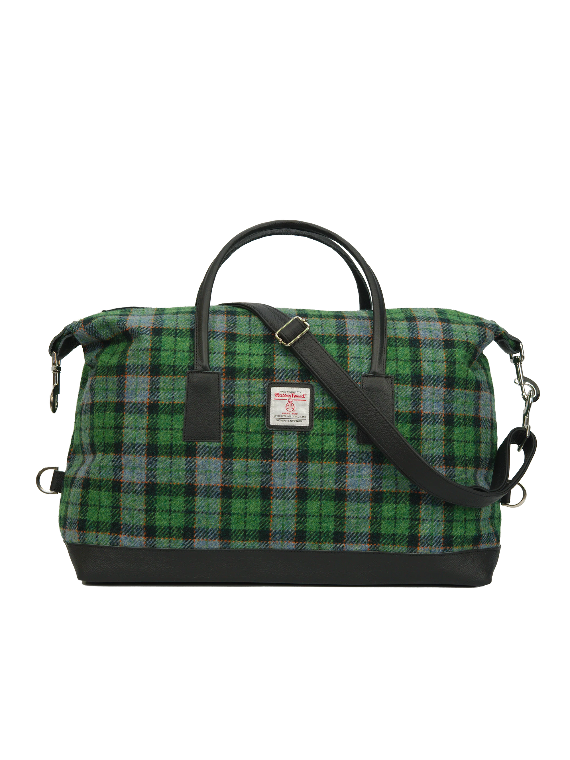 Harris Tweed Luggage Bag - A0118 (Black Leather)